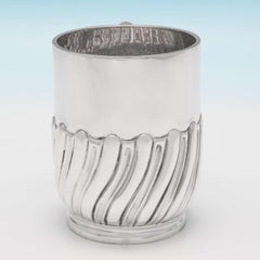 Victorian Antique Sterling Silver Christening Mug by Jackson & Fullerton, 1898