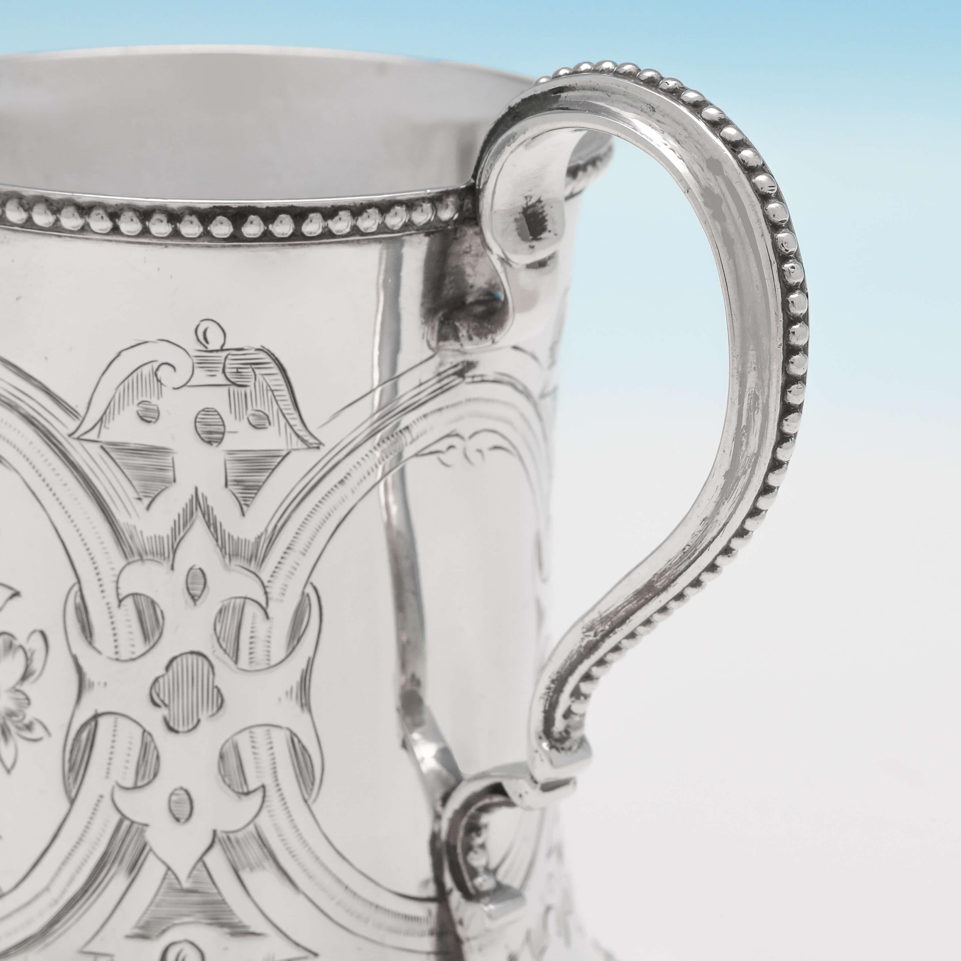 19th Century Victorian Sterling Silver Christening Mug by Robert Hennell II 1858 In Good Condition In London, London
