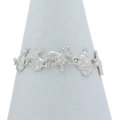 Sterling Silver Christmas Icons Link Bracelet 8" - 925 Tree Santa Reindeer