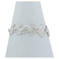 Sterling Silver Christmas Icons Link Bracelet 8" - 925 Tree Santa Reindeer