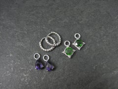 Sterling Silber Chrom Diopside und Amethyst Creolen austauschbar 1/2"