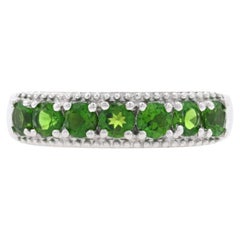 Sterling Silber Chrom Diopside Band Ring - 925 Rund .70ctw