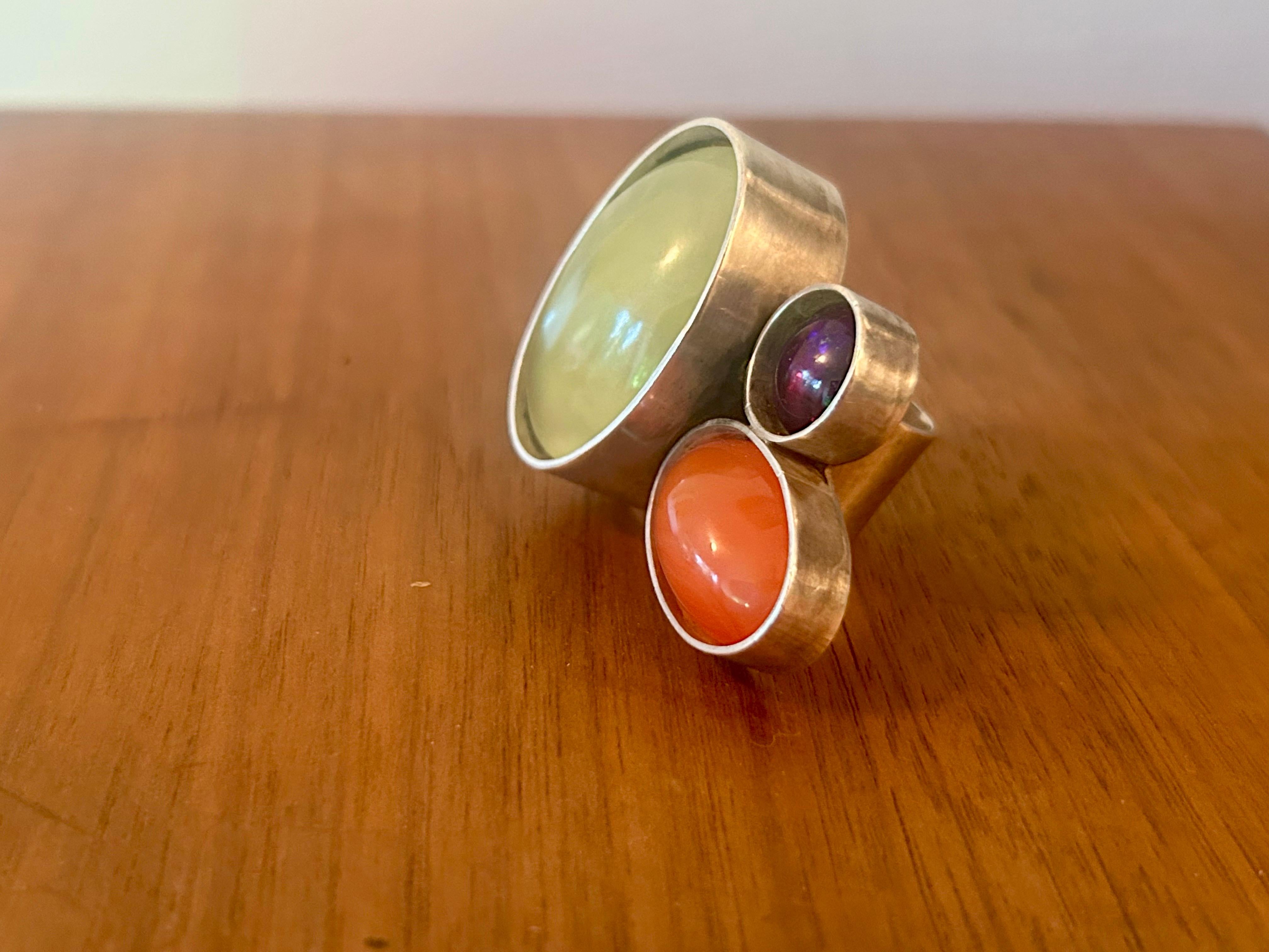 Anello in argento 925 Gioielli artigianali Heidi Abrahamson 2015 in vendita 2