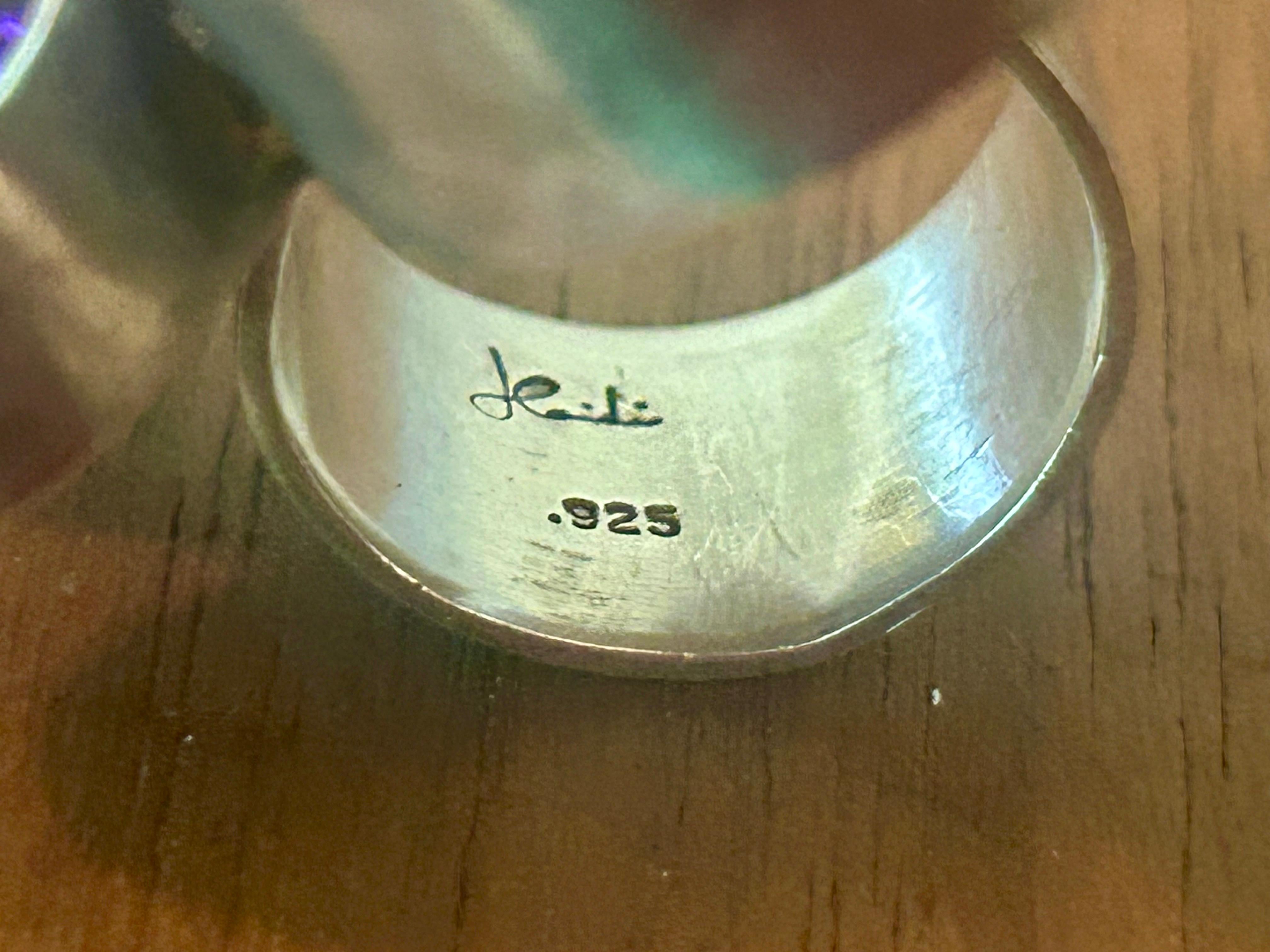 Moderno Anello in argento 925 Gioielli artigianali Heidi Abrahamson 2015 in vendita