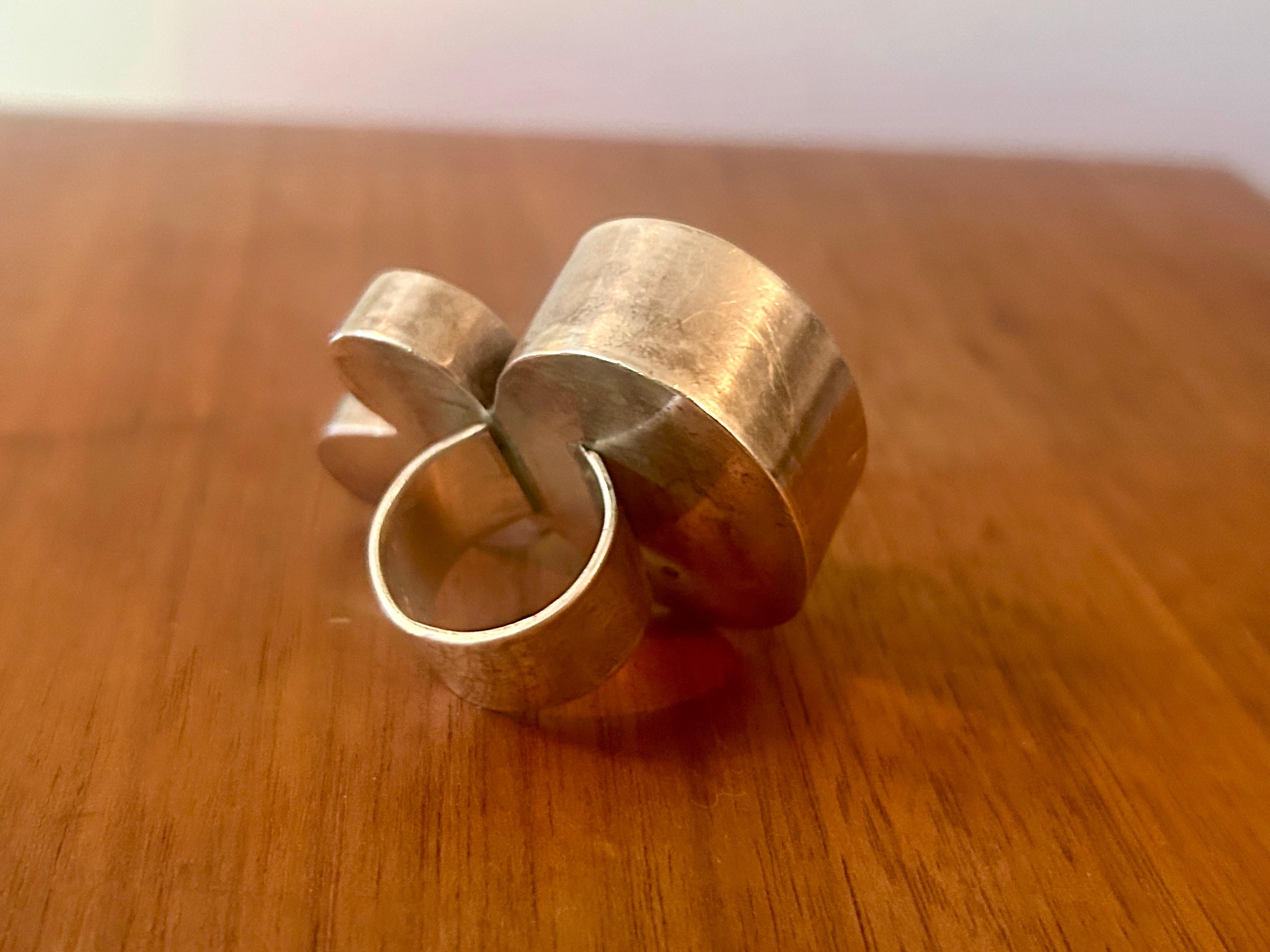 Anello in argento 925 Gioielli artigianali Heidi Abrahamson 2015 In condizioni ottime in vendita a Los Angeles, CA