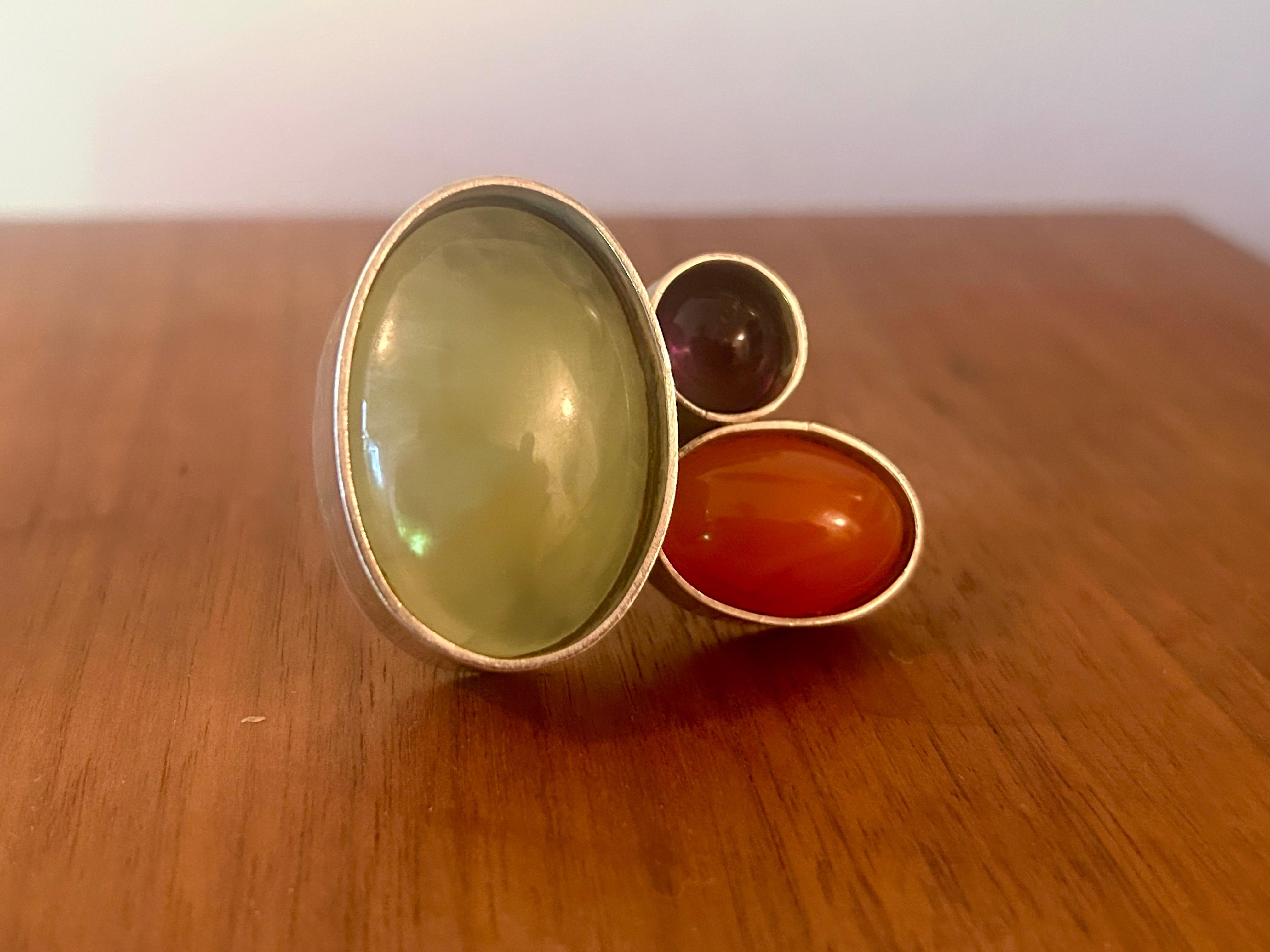 Anello in argento 925 Gioielli artigianali Heidi Abrahamson 2015 in vendita 1