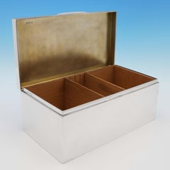 George V Sterling Silver Cigar Box / Humidor, Sampson Mordan & Co. London, 1922