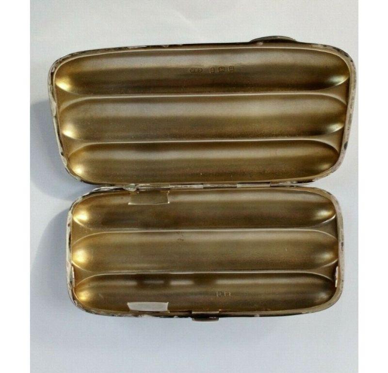 Sterling Silver Cigar Case by William Henry Sparrow, 1911 For Sale 4