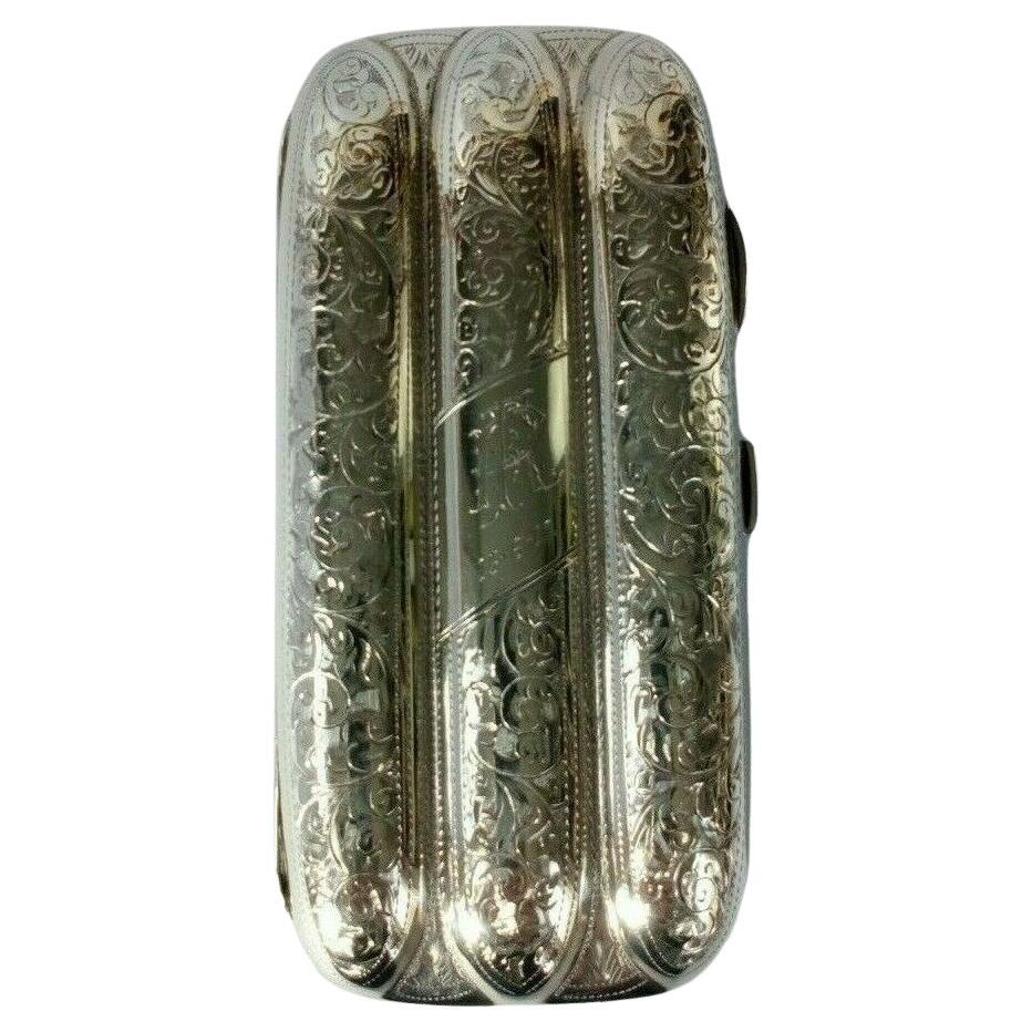 Sterling Silver Cigar Case by William Henry Sparrow, 1911 For Sale