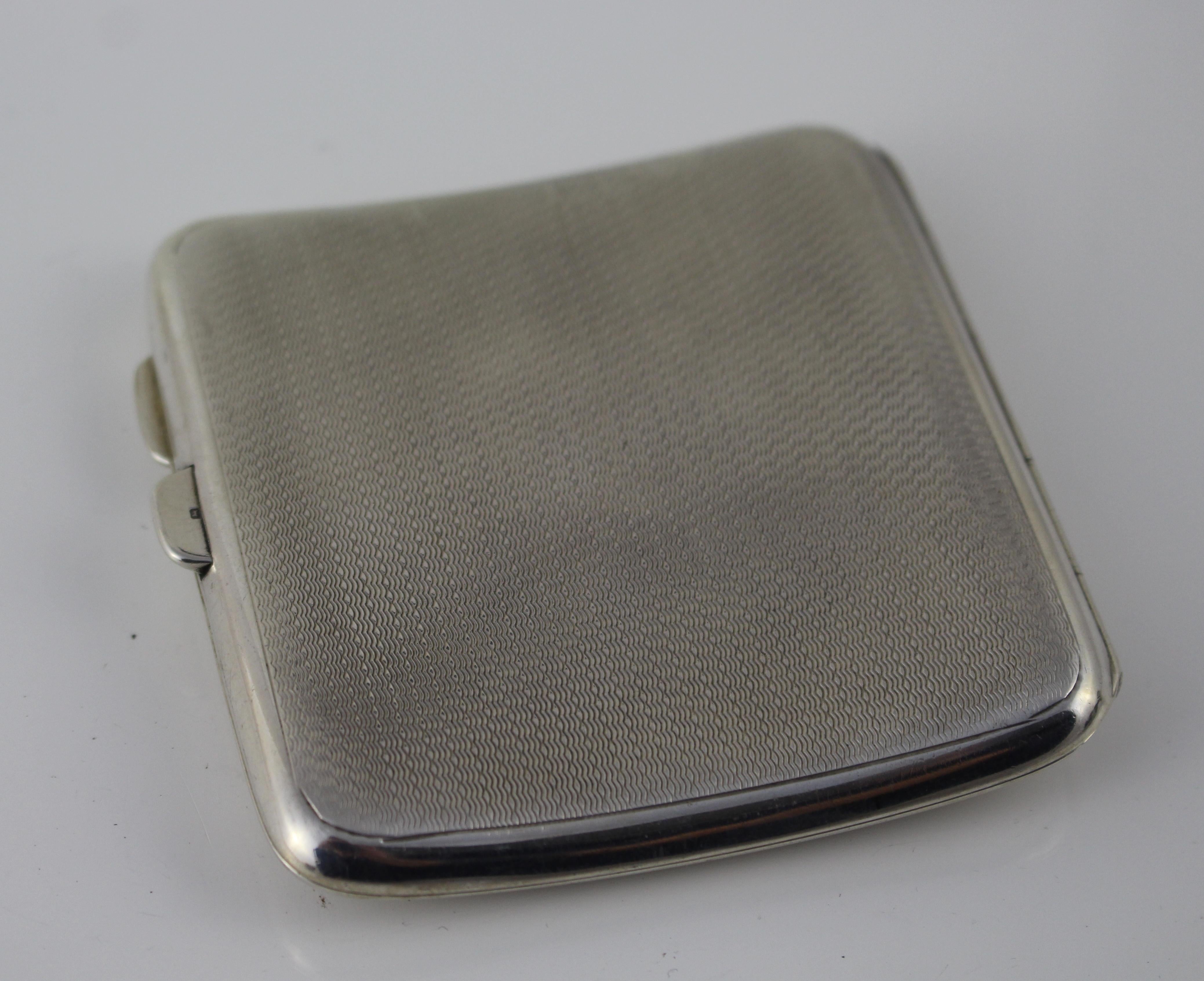 20th Century Sterling Silver Cigarette Case Birmingham, 1925 For Sale