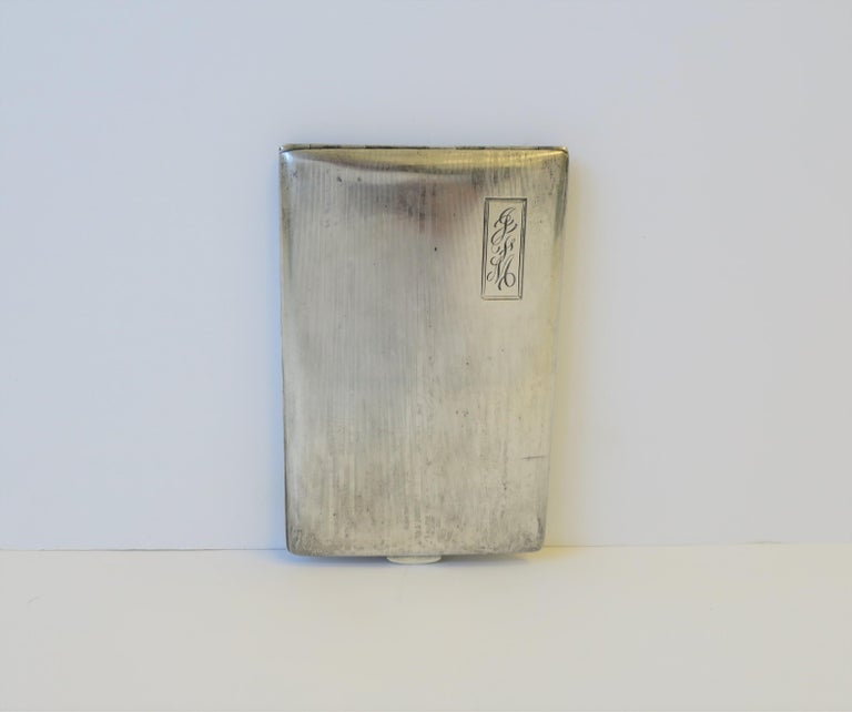 English Art Deco Sterling Silver Cigarette Holder Case For Sale 1