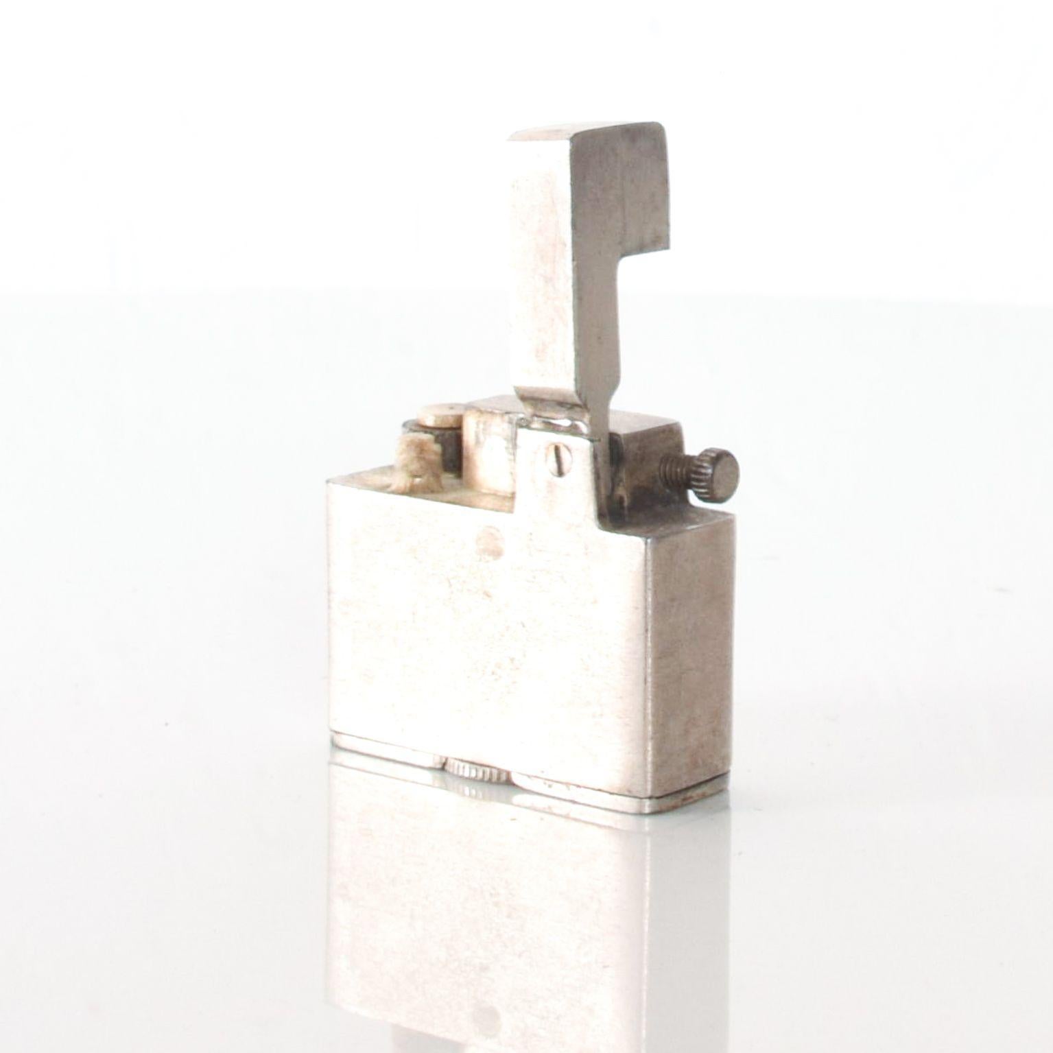 Mid-20th Century 1960s Hipster Cigarette Lighter Vintage Midcentury Mod Silverplated
