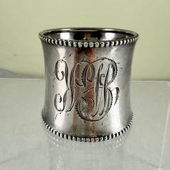 Sterling Silver Cinched Napkin Ring – Beaded Tops