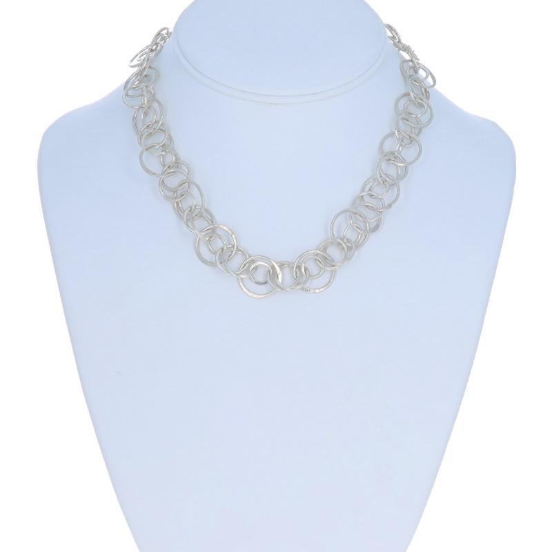 Collana a catena con cerchi in argento sterling da 16