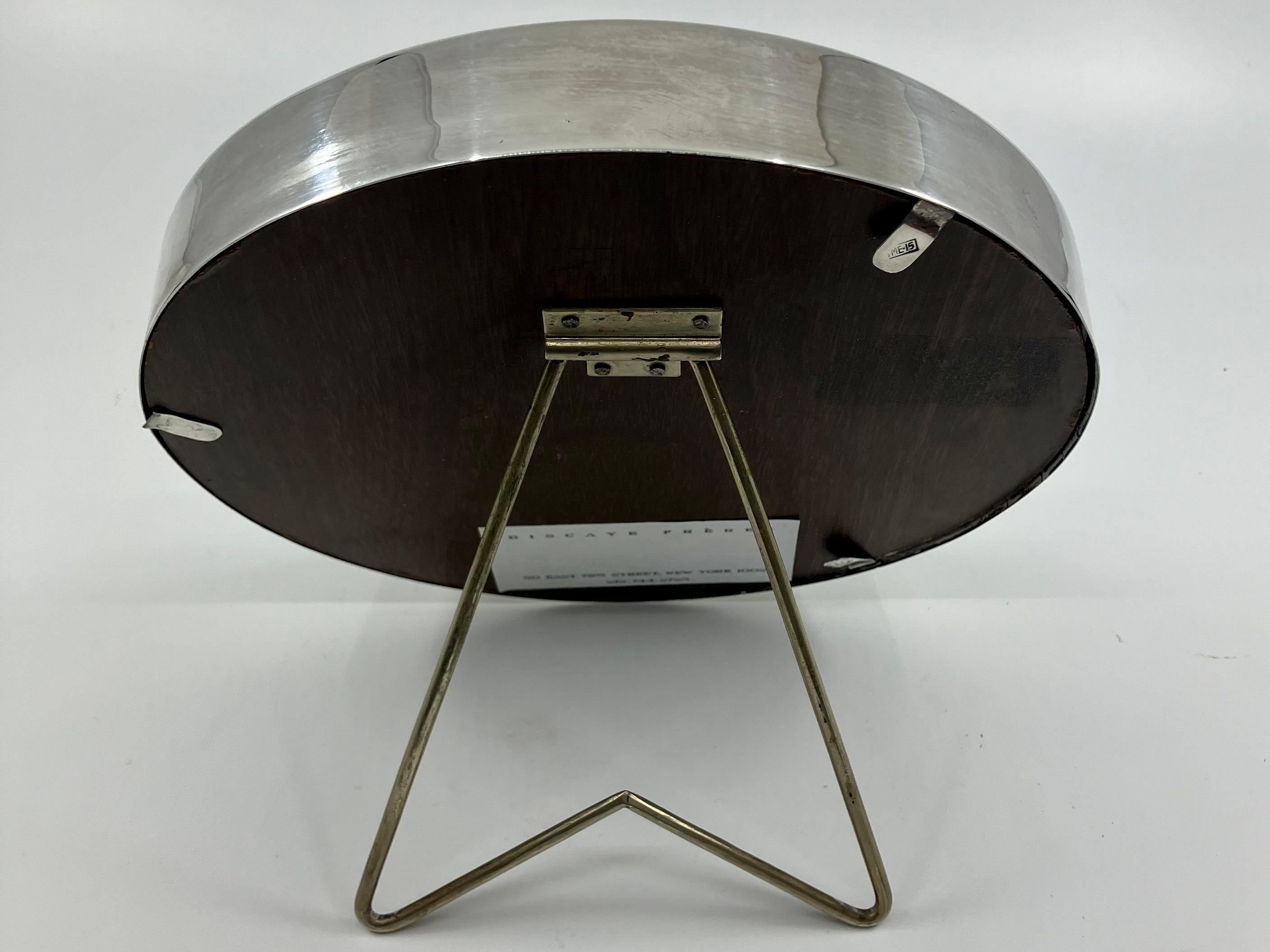 Italian Sterling Silver Circular Standing Frame For Sale