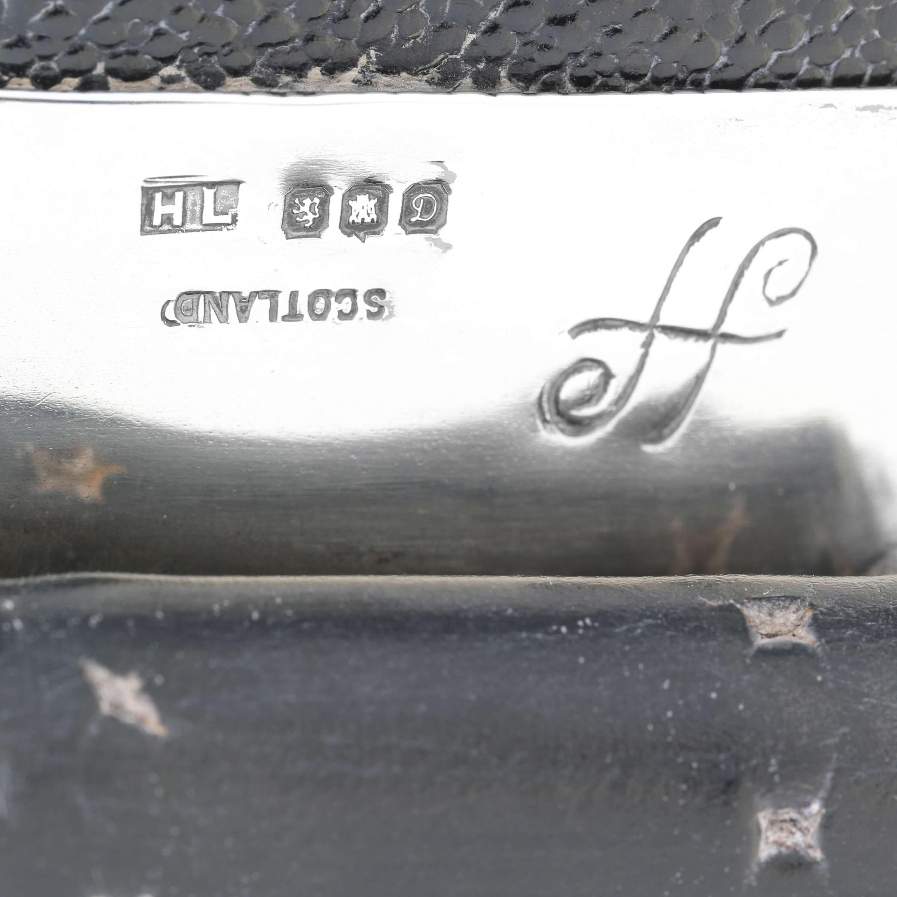 Sterling Silver Citrine & Bog Oak Dirk & By-Knife & Fork Set, Highland Line For Sale 4
