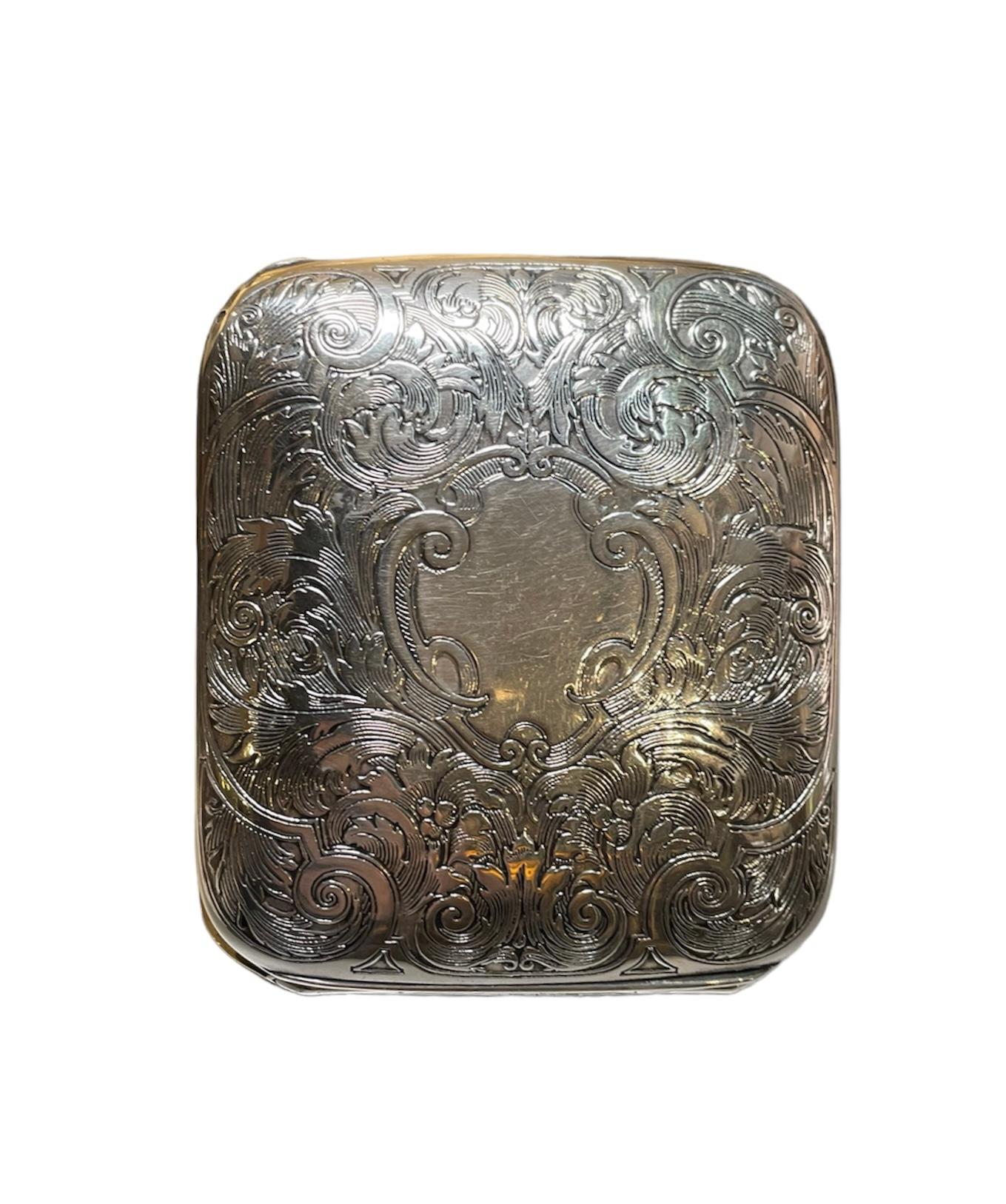 Sterling Silver Clamshell Case Travel Eight Days Clock For Sale 11