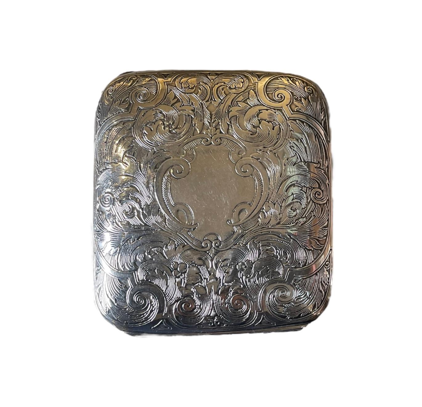 Victorian Sterling Silver Clamshell Case Travel Eight Days Clock For Sale