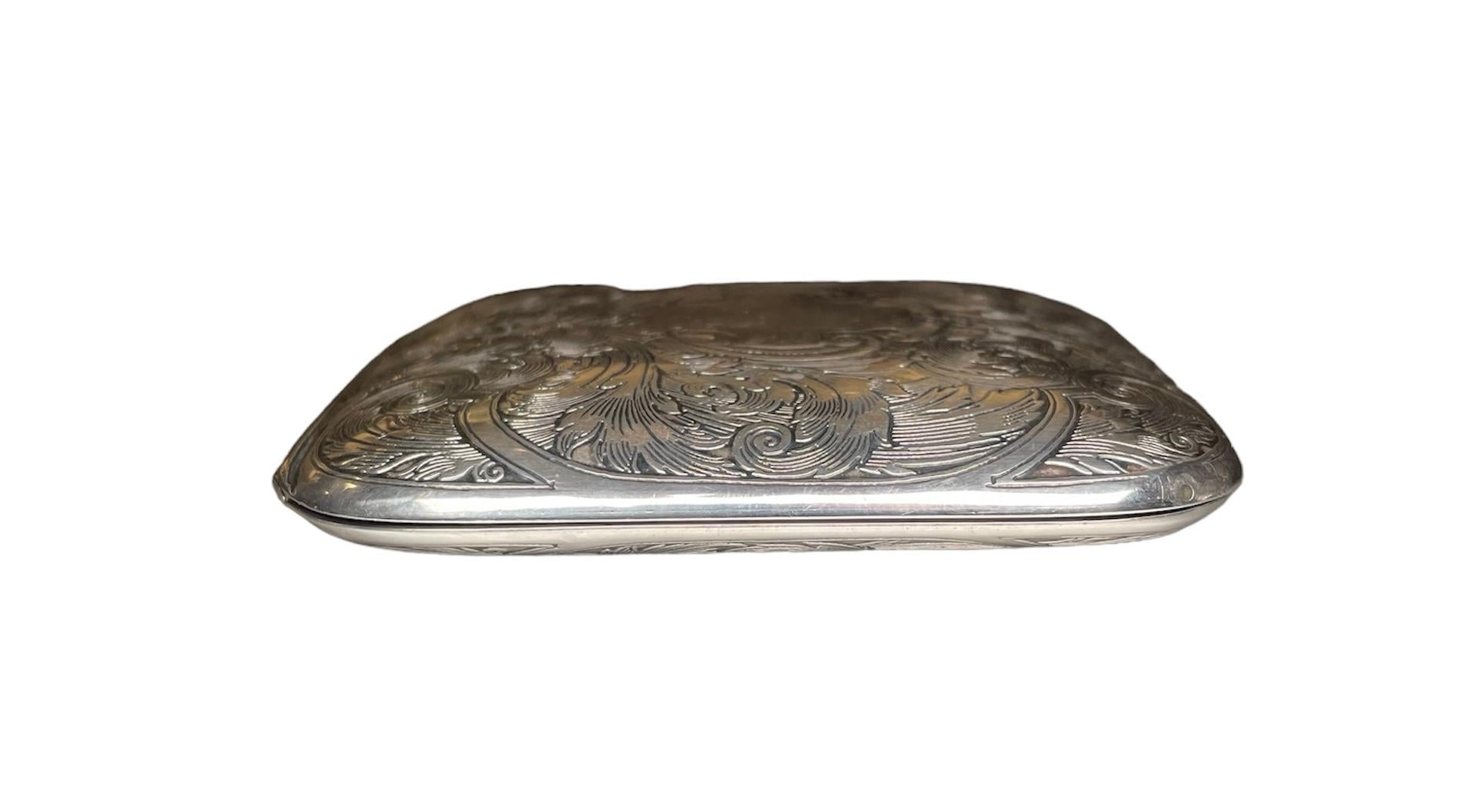 Sterling Silver Clamshell Case Travel Eight Days Clock In Good Condition For Sale In Guaynabo, PR