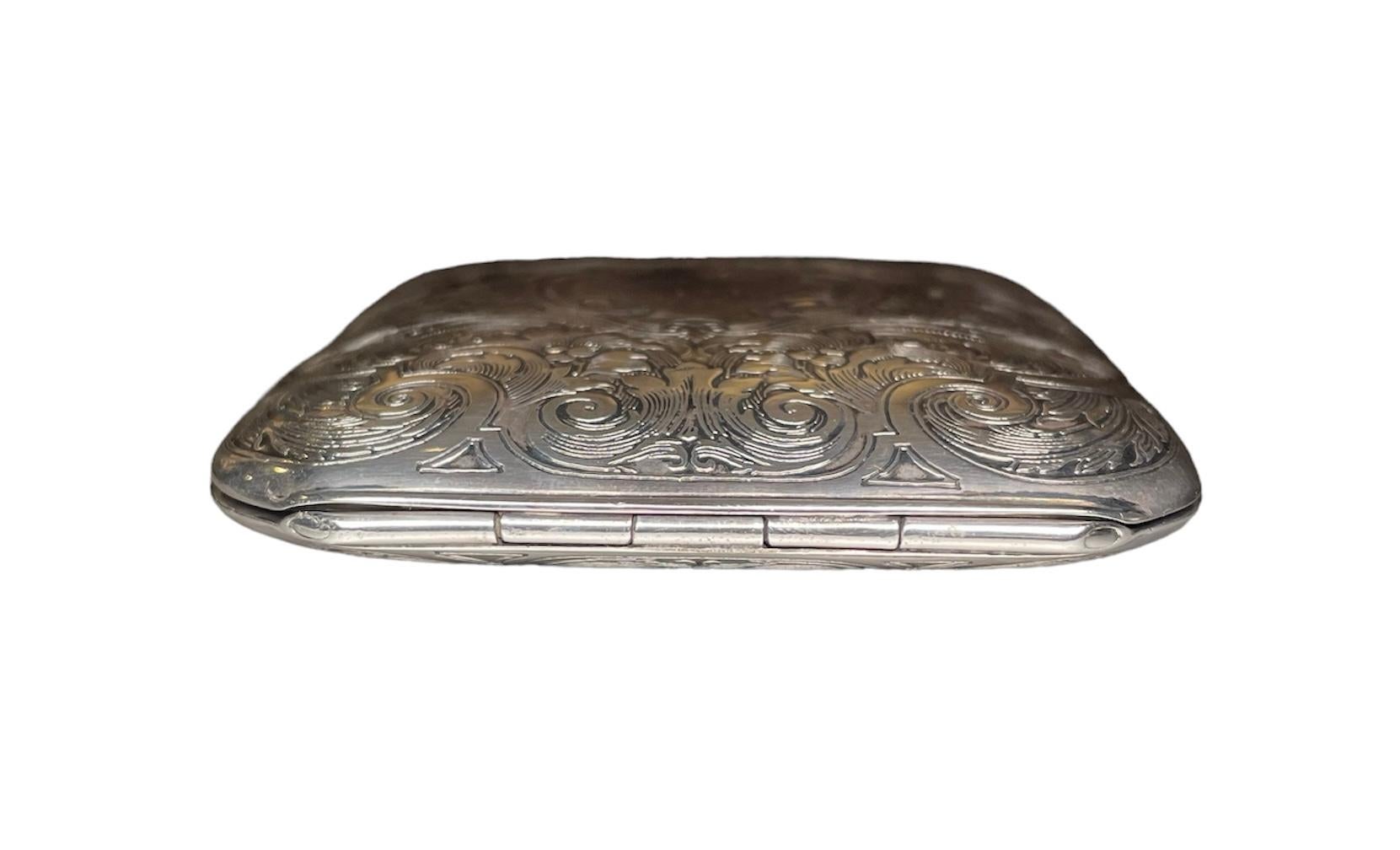 20th Century Sterling Silver Clamshell Case Travel Eight Days Clock For Sale