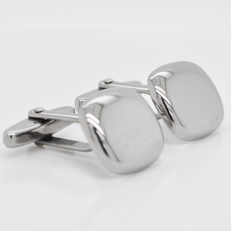 Sterling Silver Classic Antique Cushion Shape Cufflinks In New Condition For Sale In Jaipur, Rajasthan