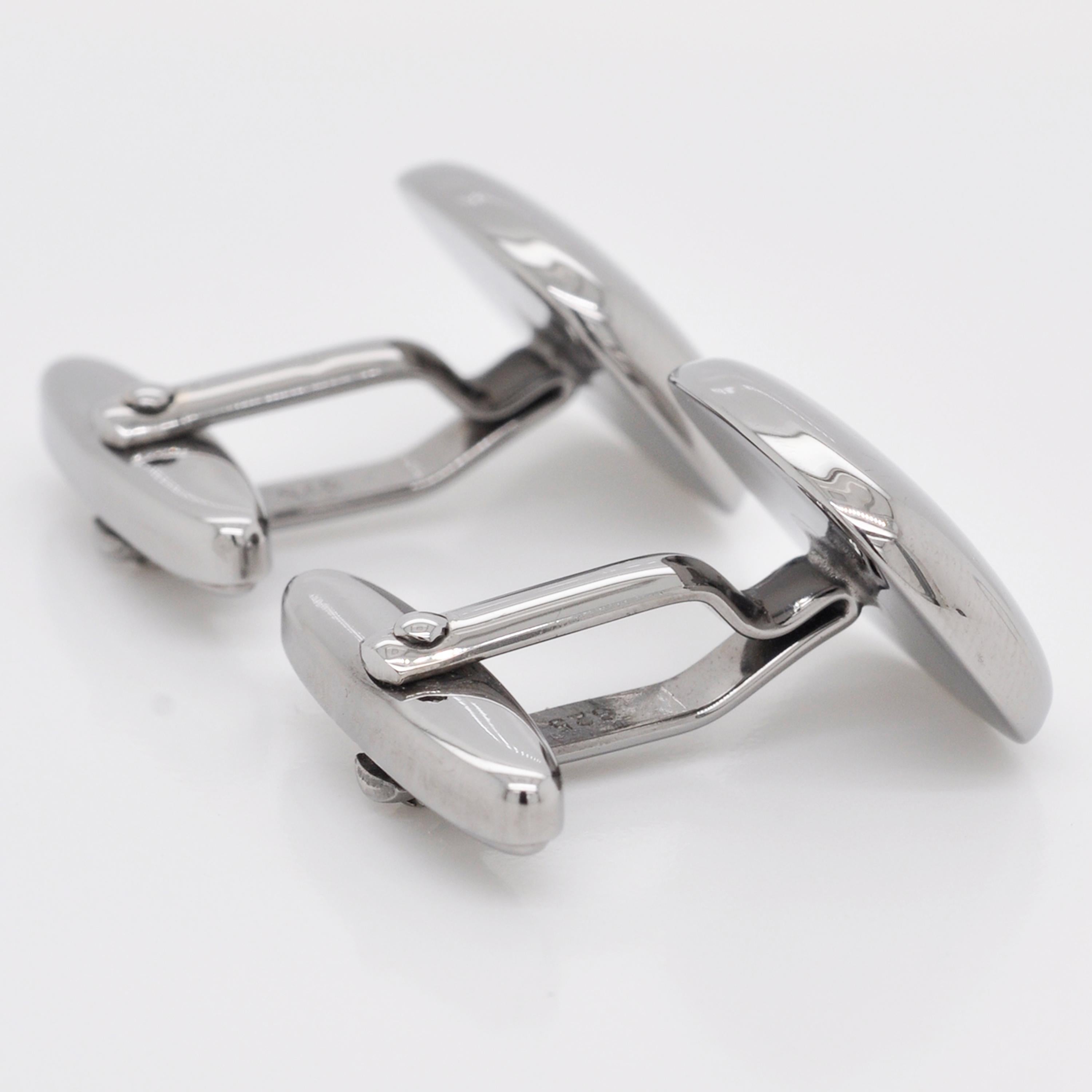 Sterling Silver Classic Antique Cushion Shape Cufflinks 1