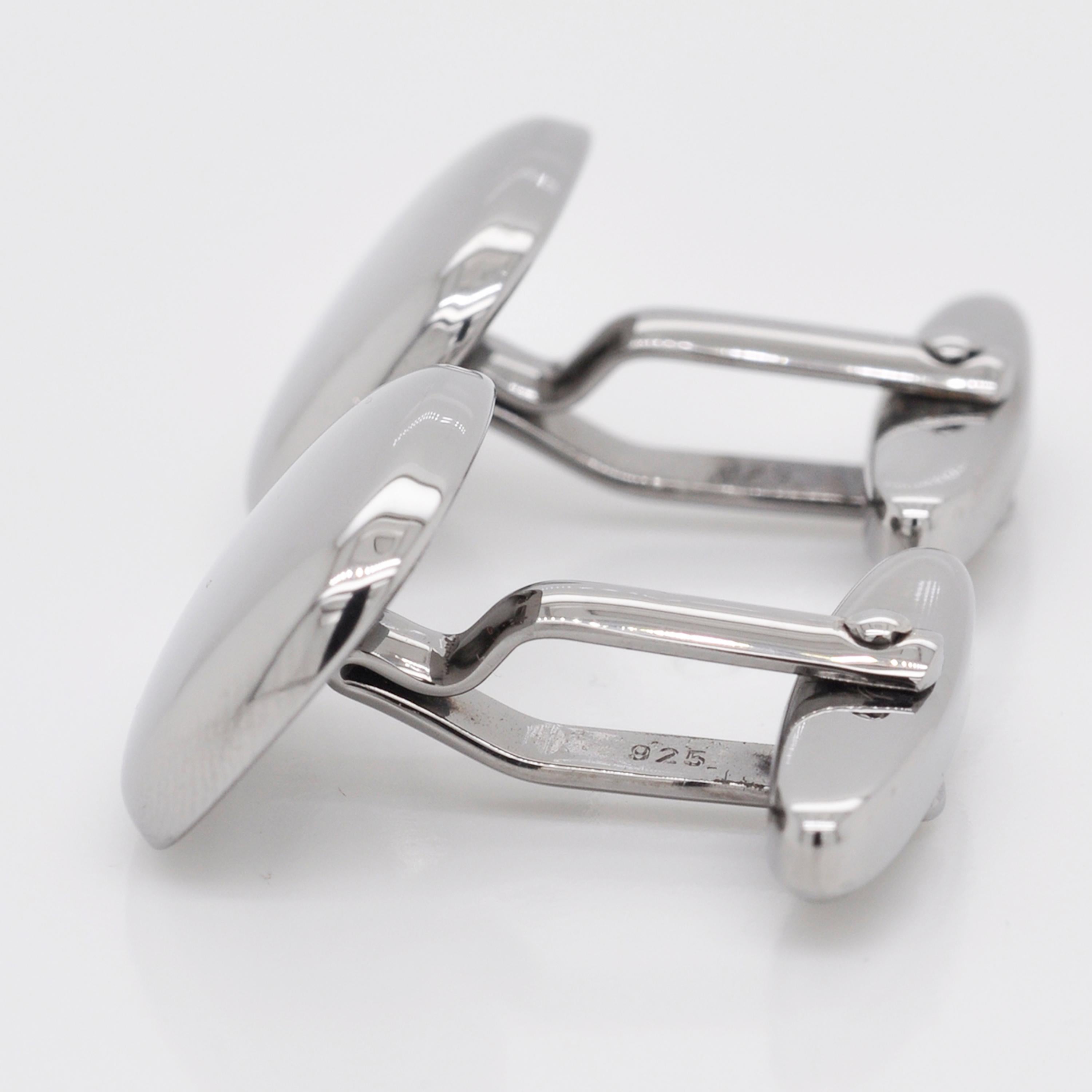 Sterling Silver Classic Antique Cushion Shape Cufflinks 3