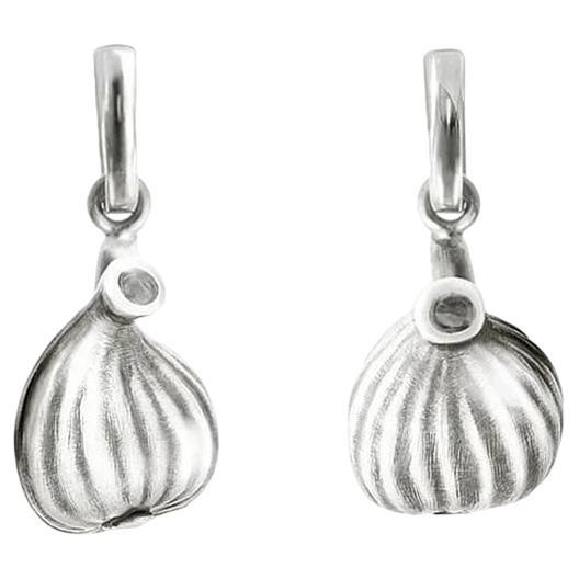Sterling Silver Clip-on Cocktail Mediterranean Resort Figs Transformer Earrings For Sale
