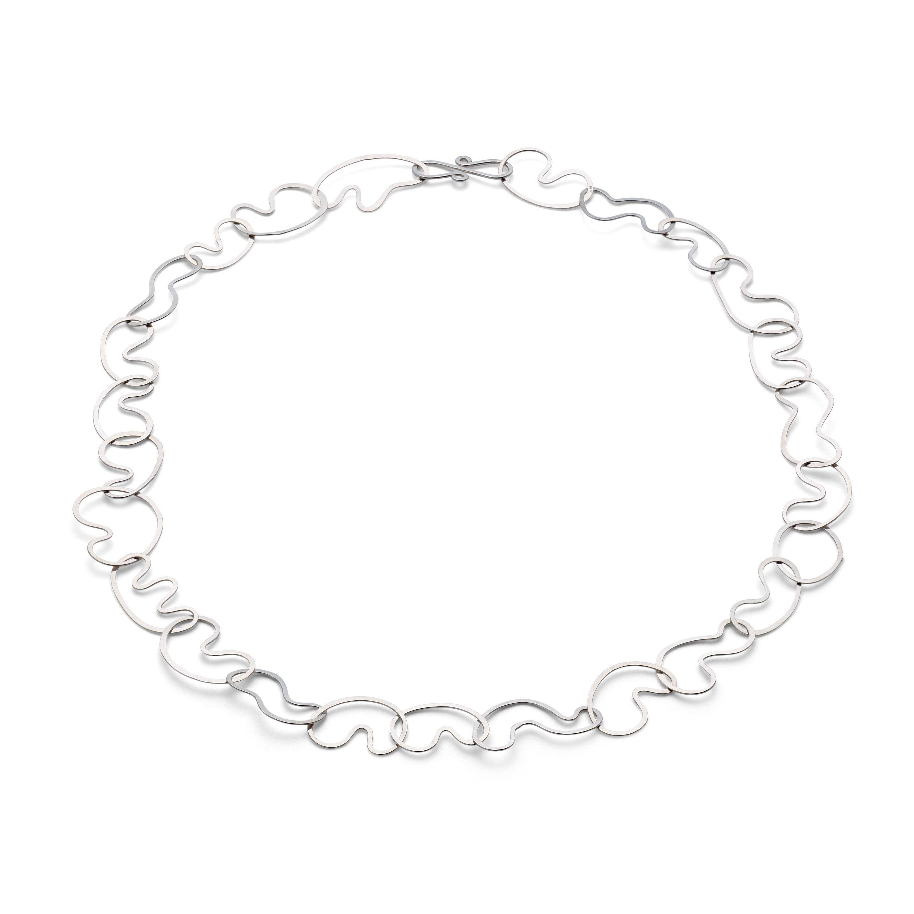 Contemporain Collier à maillons « Clouds » en argent sterling en vente