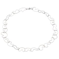 Sterling Silver "Clouds" 20" Link Necklace 