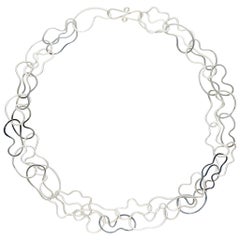 Sterling Silver "Clouds" 37" Link Necklace 