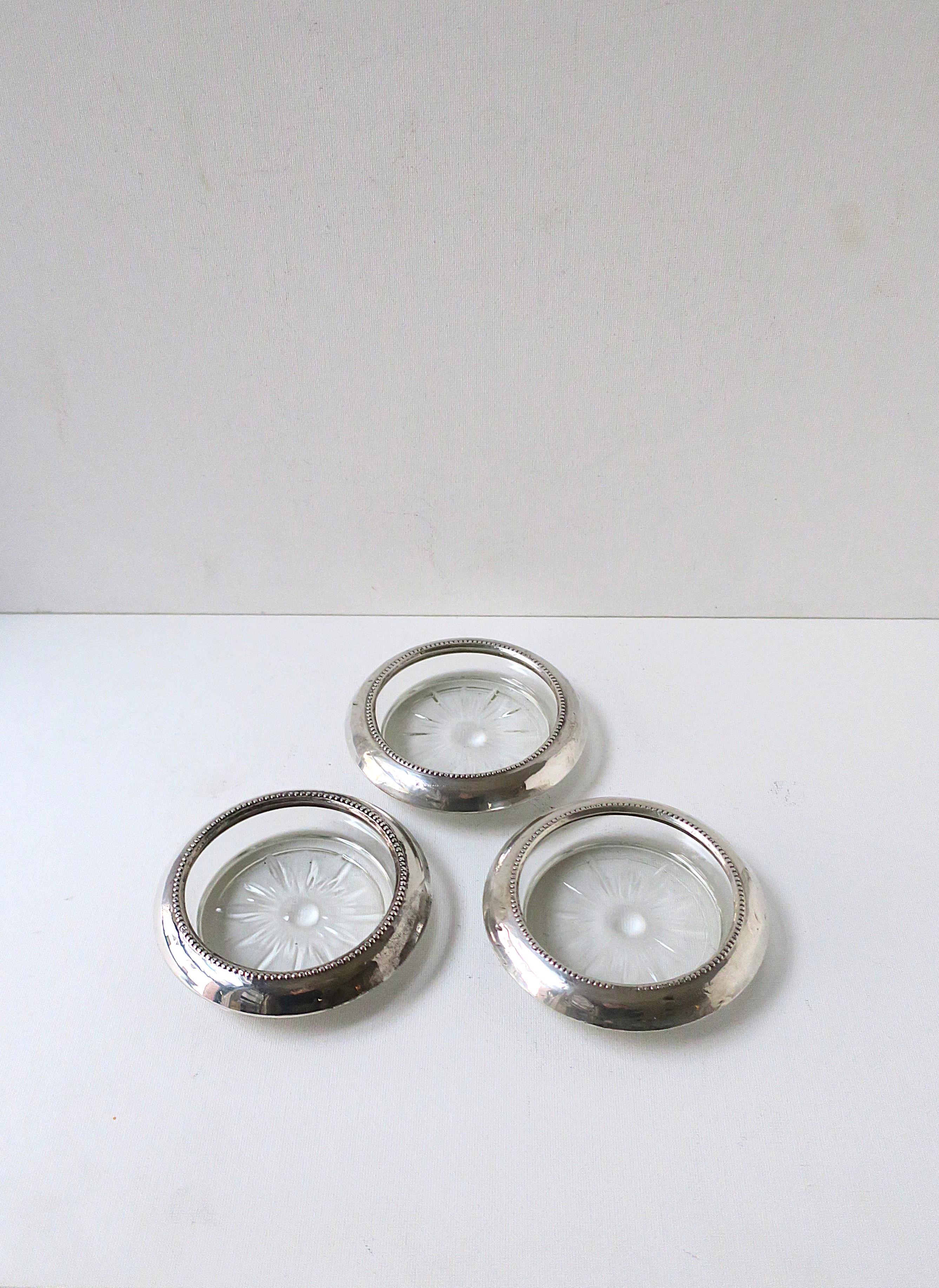Sterling Silber Untersetzer (Glas) im Angebot