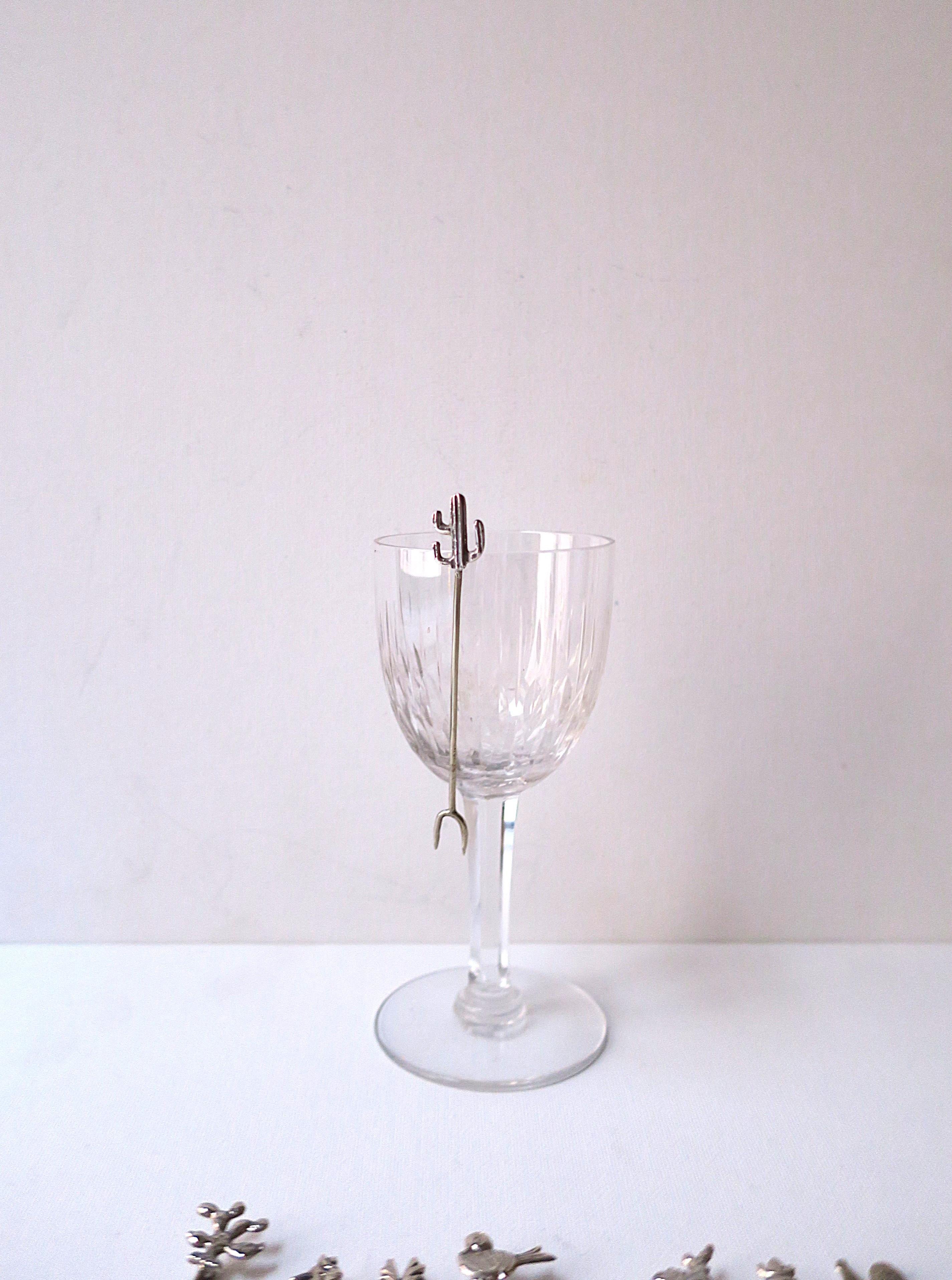 Couverts pour cocktails mexicains avec breloques en argent sterling, lot de 9 en vente 2