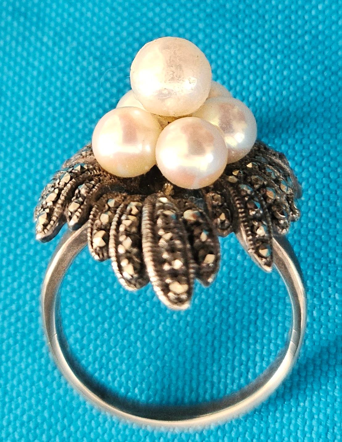 Anillo de cóctel de plata de ley, Vintage OFERTA DE CIERRE Rococó en venta