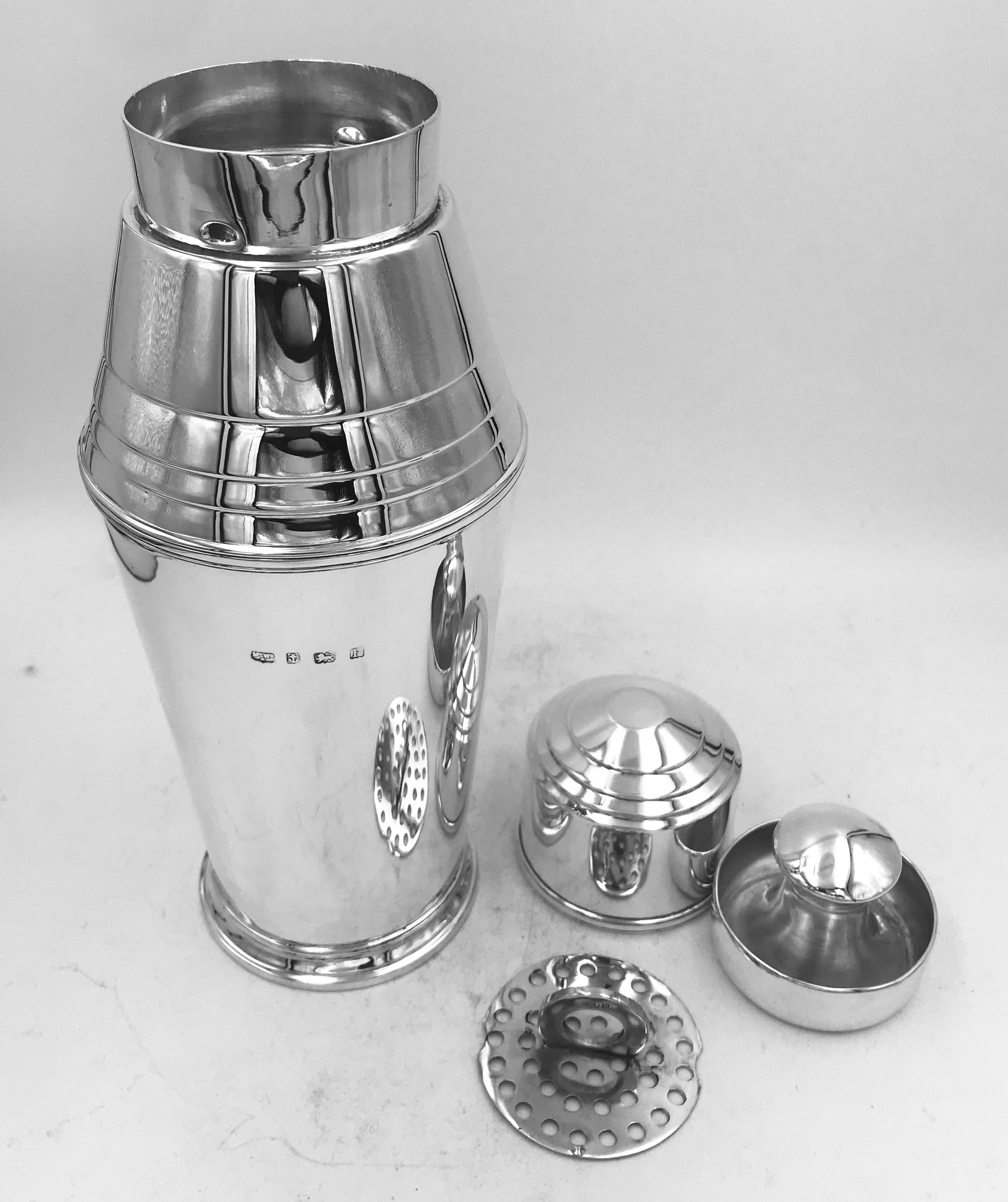 Sterling Silver Cocktail Shaker In Good Condition In London, GB