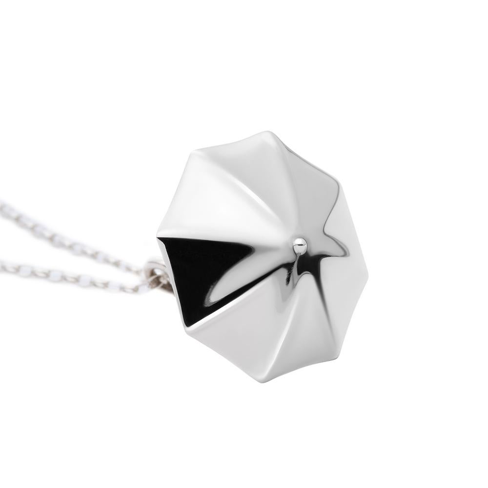 Contemporary Sterling Silver Cocktail Umbrella Pendant For Sale