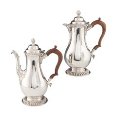 Vintage Sterling Silver Coffee Pot and Hot Water Jug London, 1929