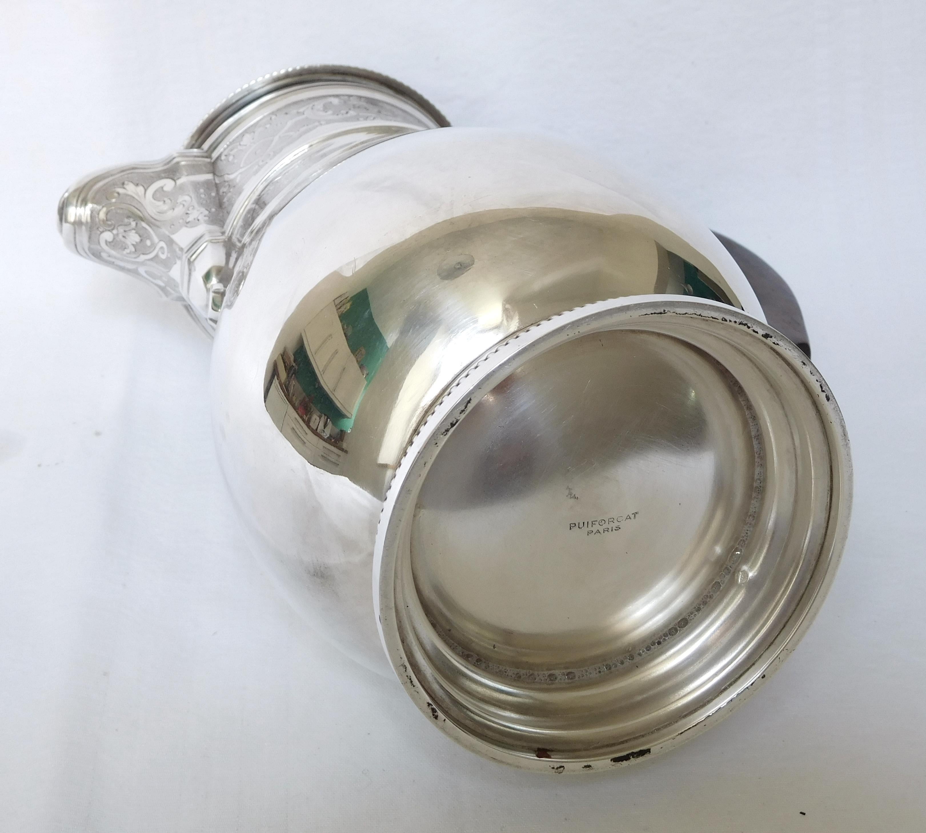 Sterling Silver Coffee Pot, French Regency Style by Silversmith Puiforcat 9