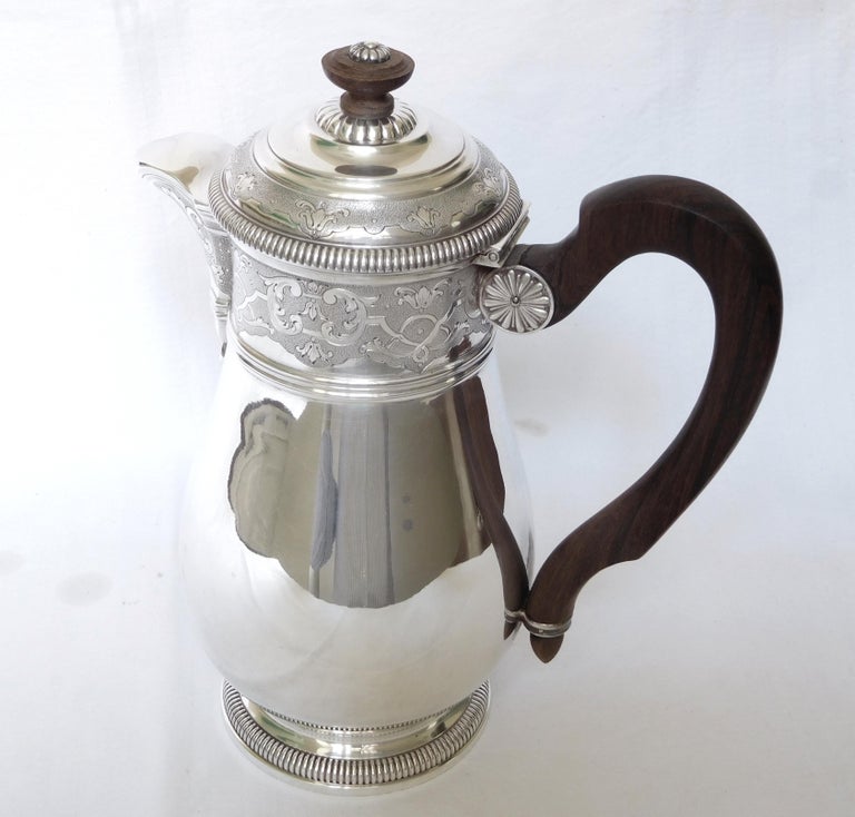 Sterling Silver Coffee Pot, French Regency Style by Silversmith Puiforcat For Sale 10