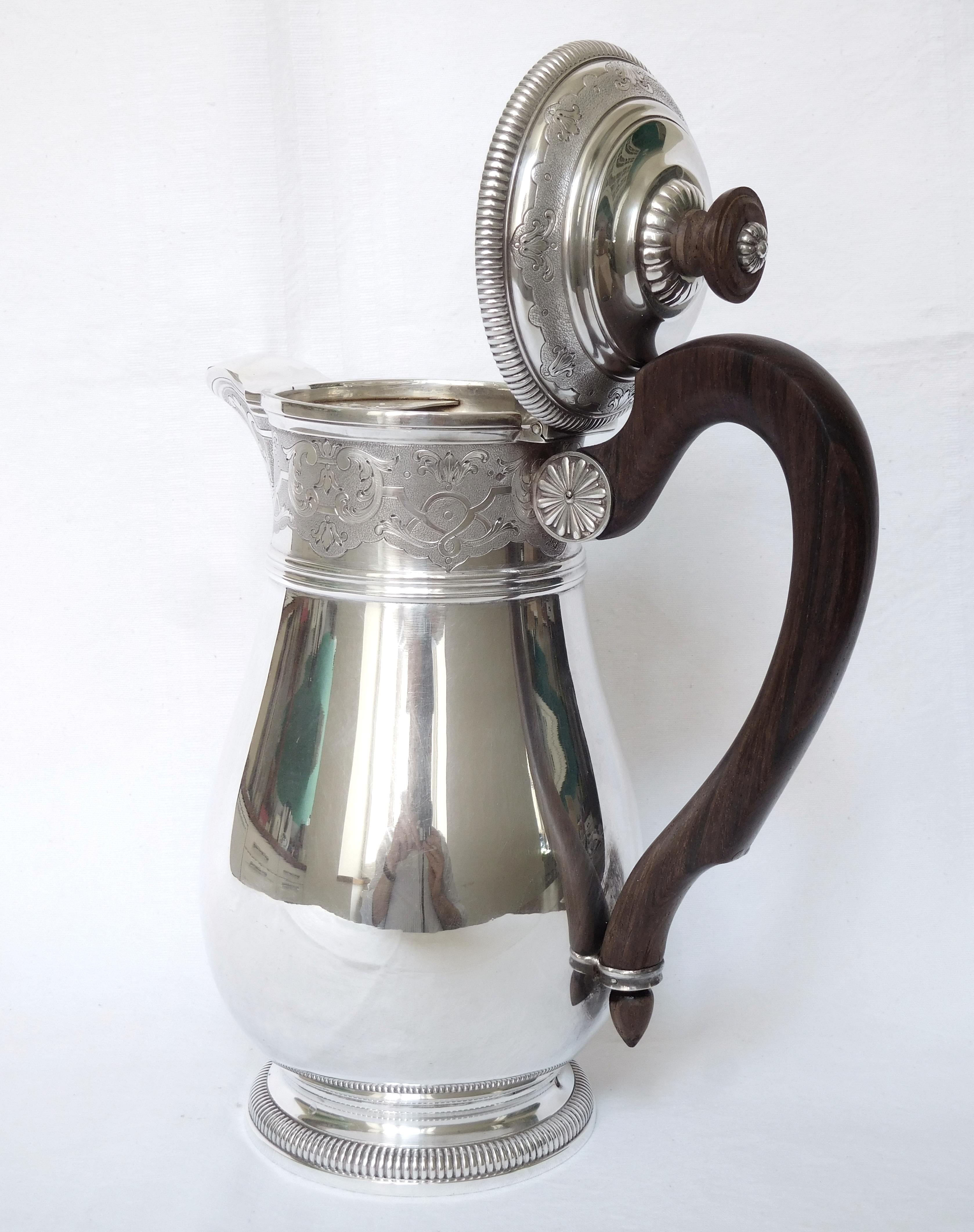 Sterling Silver Coffee Pot, French Regency Style by Silversmith Puiforcat 2