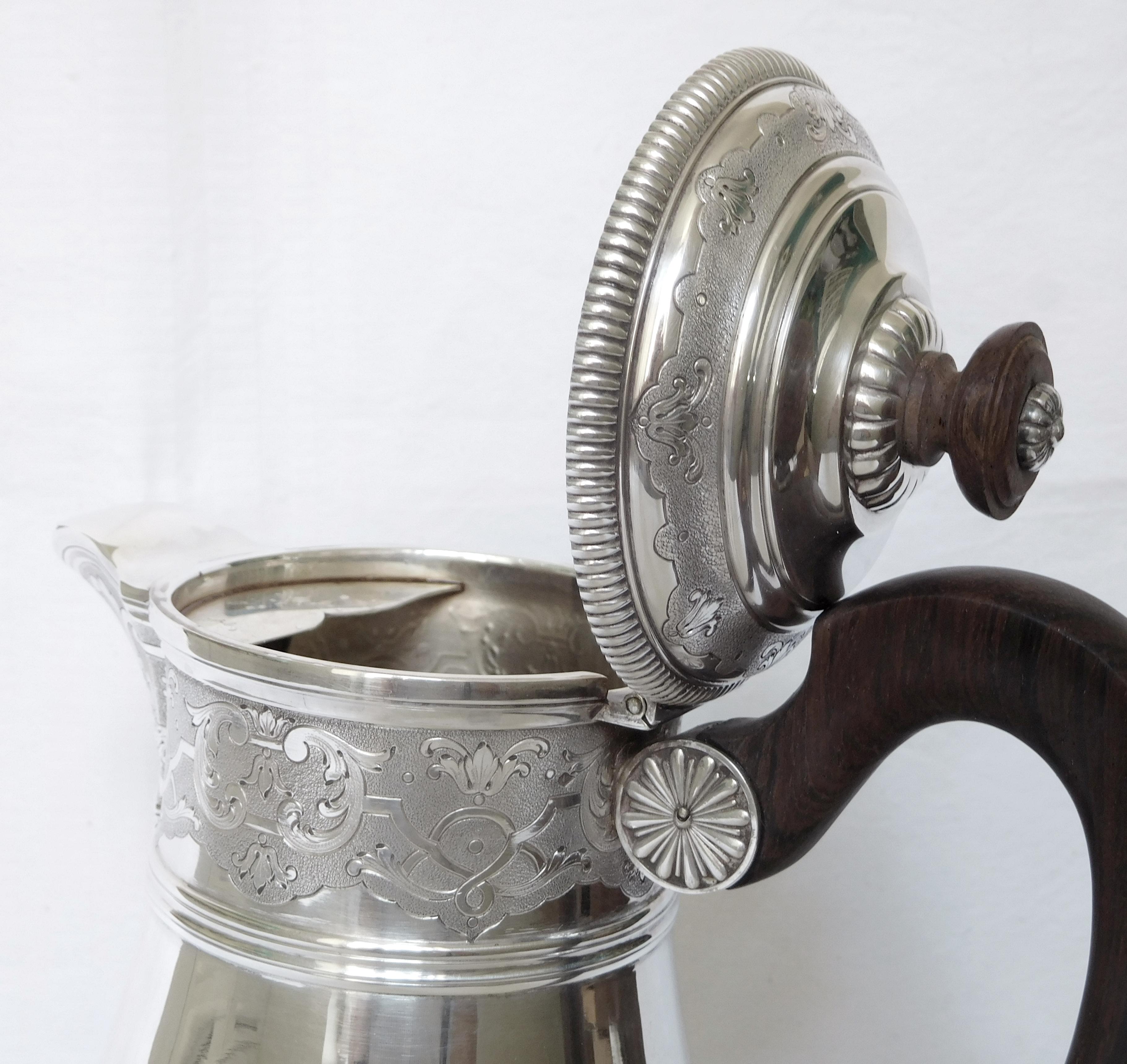 Sterling Silver Coffee Pot, French Regency Style by Silversmith Puiforcat 3
