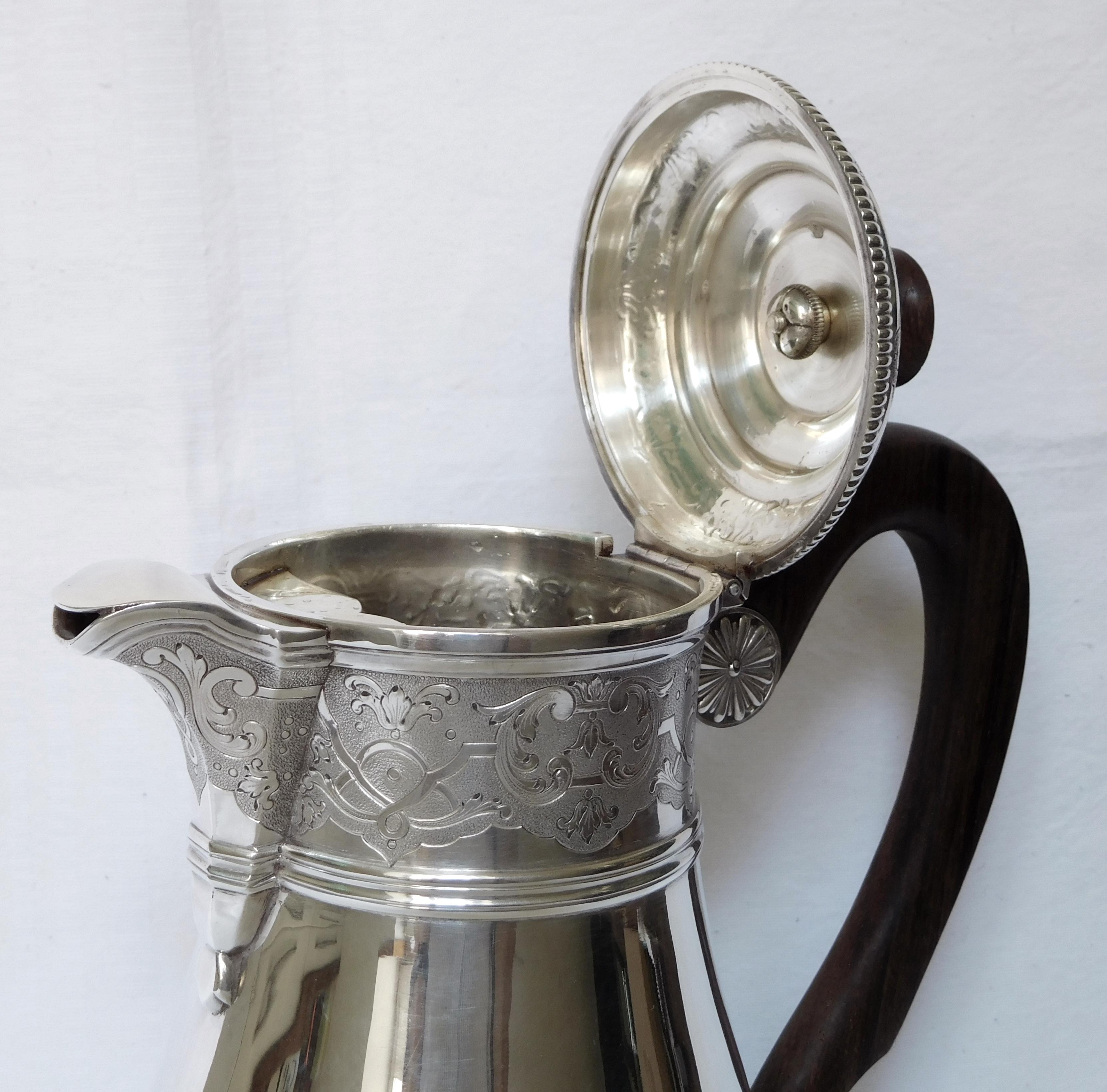 Sterling Silver Coffee Pot, French Regency Style by Silversmith Puiforcat 4