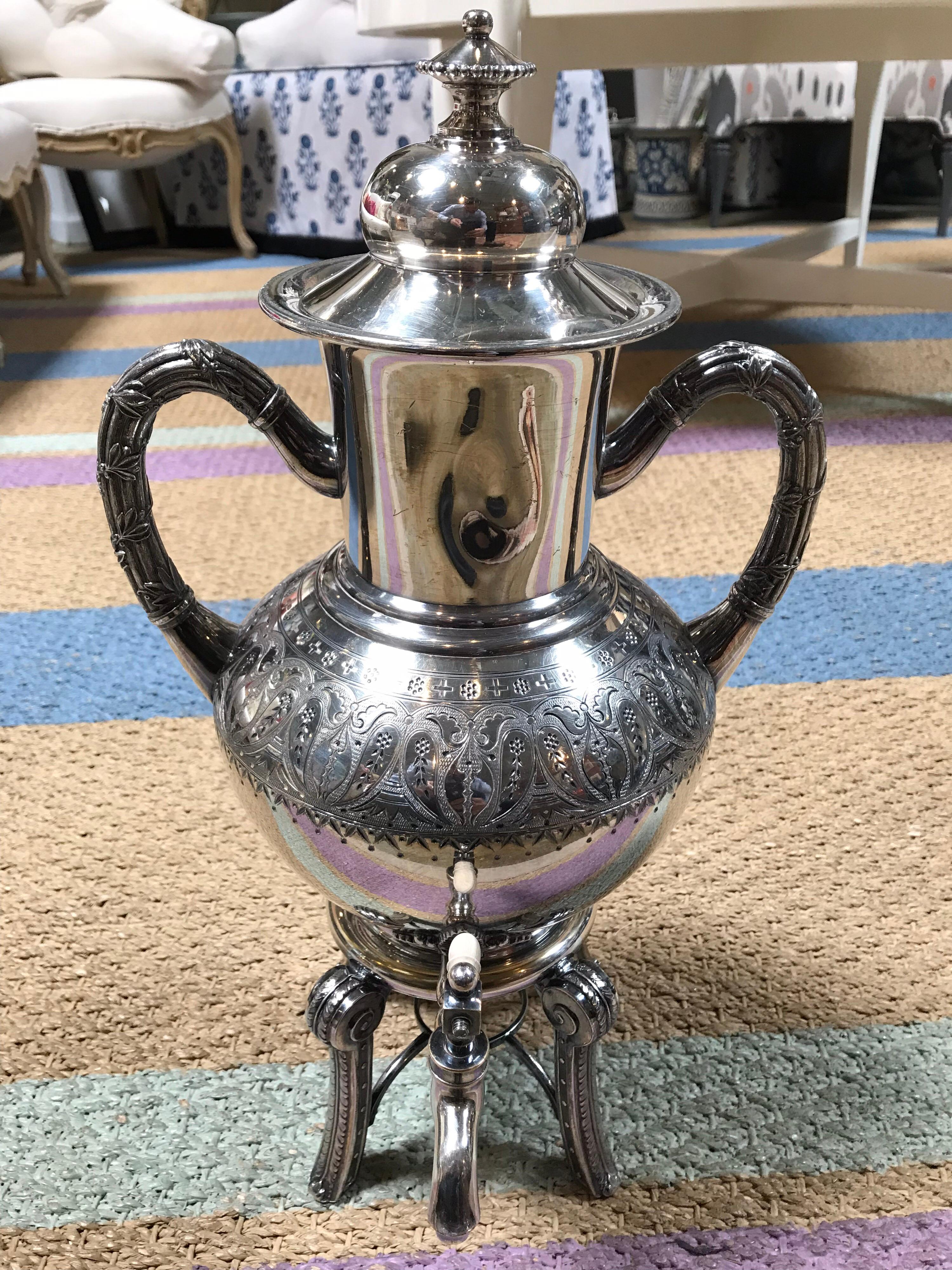 Sterling Silver Coffee Tea Dispenser In Good Condition In Dallas, TX
