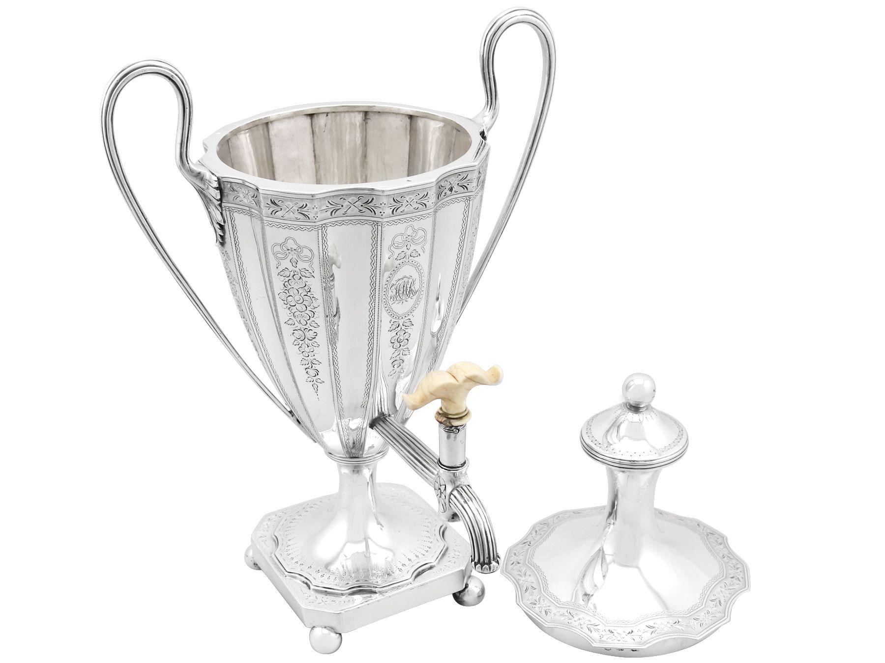 Late 18th Century Sterling Silver Coffee Urn Antique George III, 1786