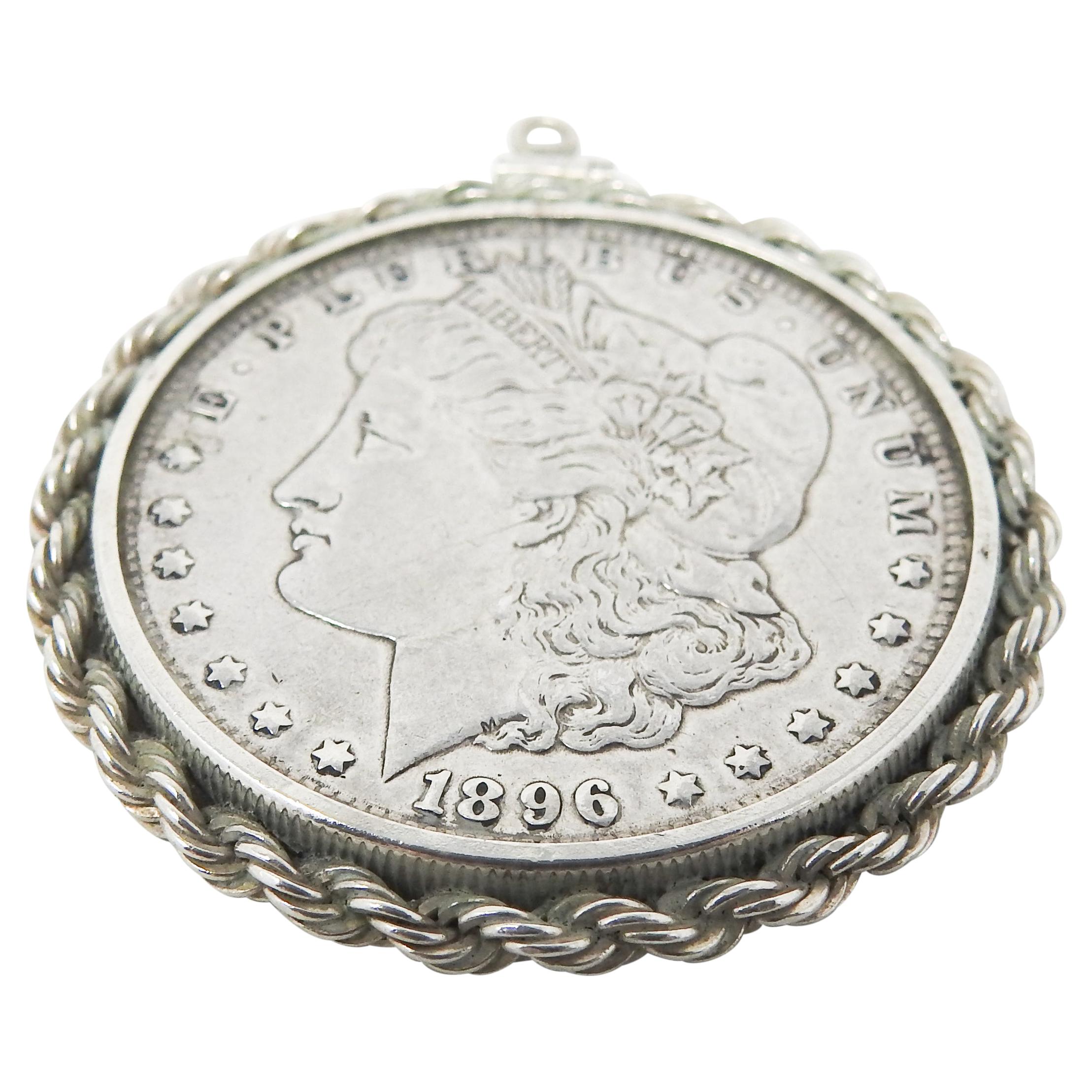 Sterling Silver Coin Pendant For Sale