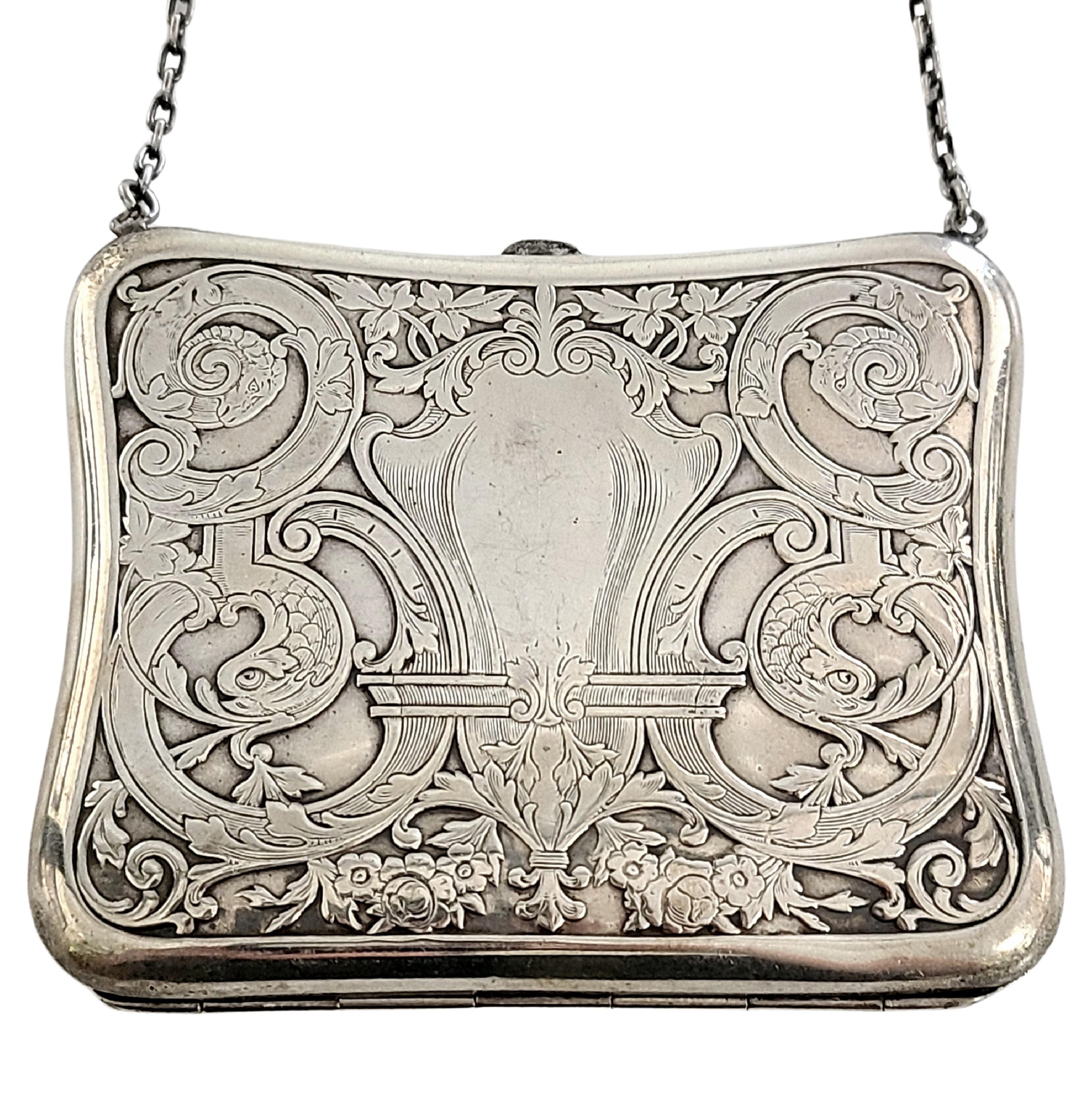 Sterling Silver Coin Purse with Monogram In Good Condition In Washington Depot, CT