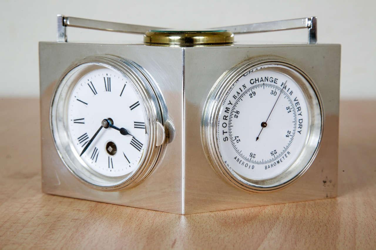 Combination-Uhr aus Sterlingsilber (Silber) im Angebot