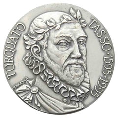 Sterling Silver Commemorative Medal dedicated to Torquato Tasso ..., 1995