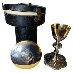  Sterling Silver Communion Chalice and Paten Made in France.