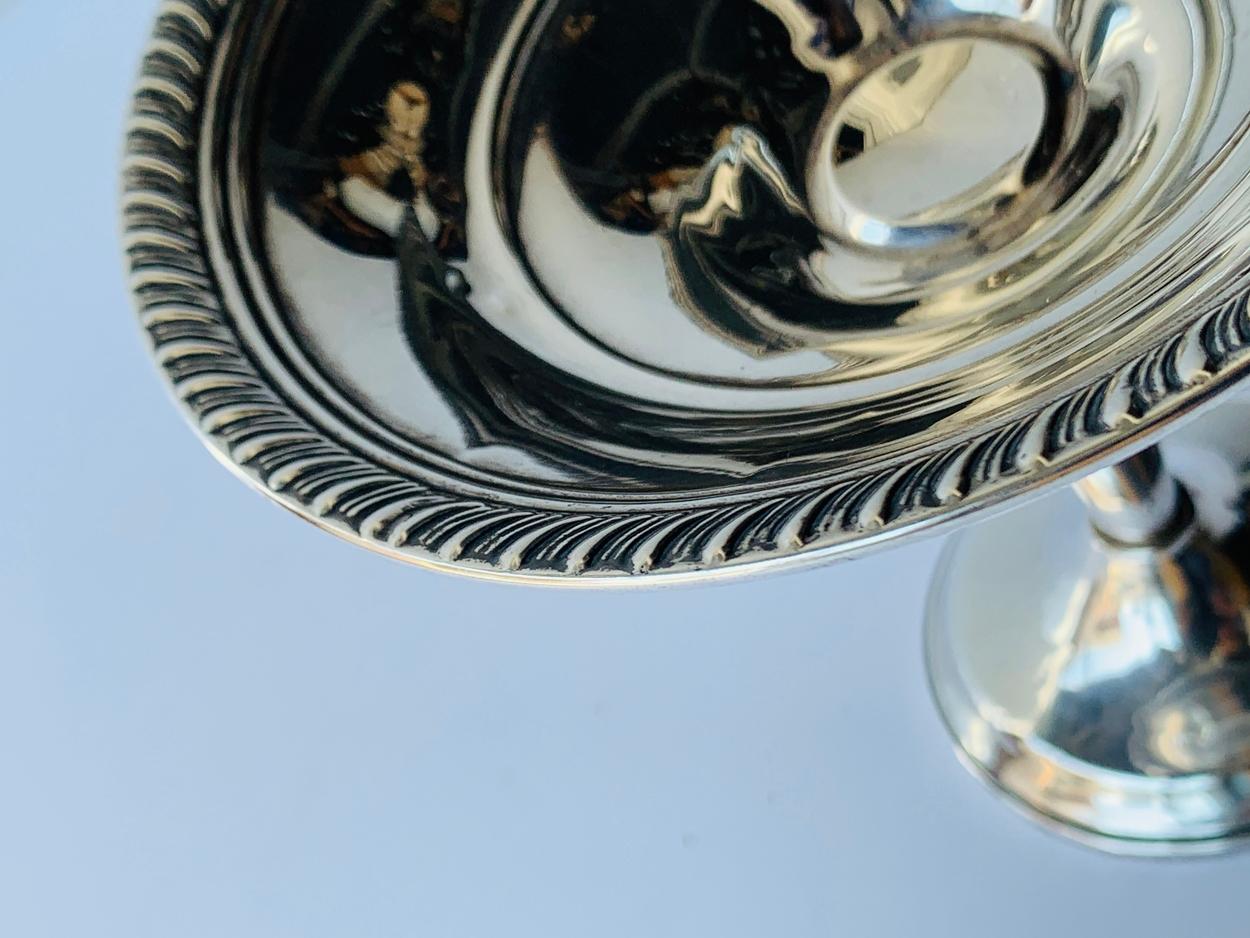 Mid-Century Modern Sterling Silver Compote Candy Dish For Sale
